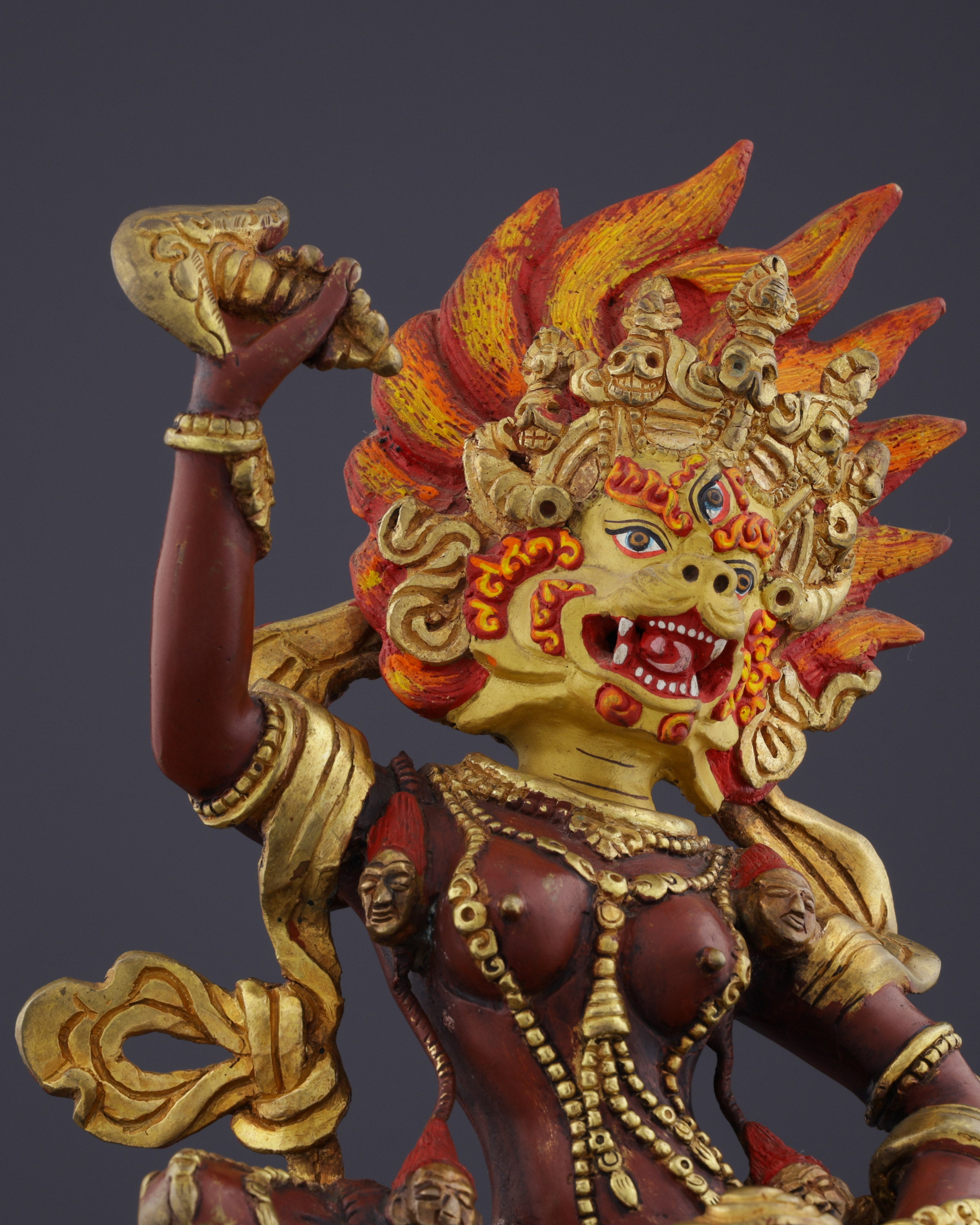 The Sacred Guardian | Nepalese Handmade Simhamukha Statue