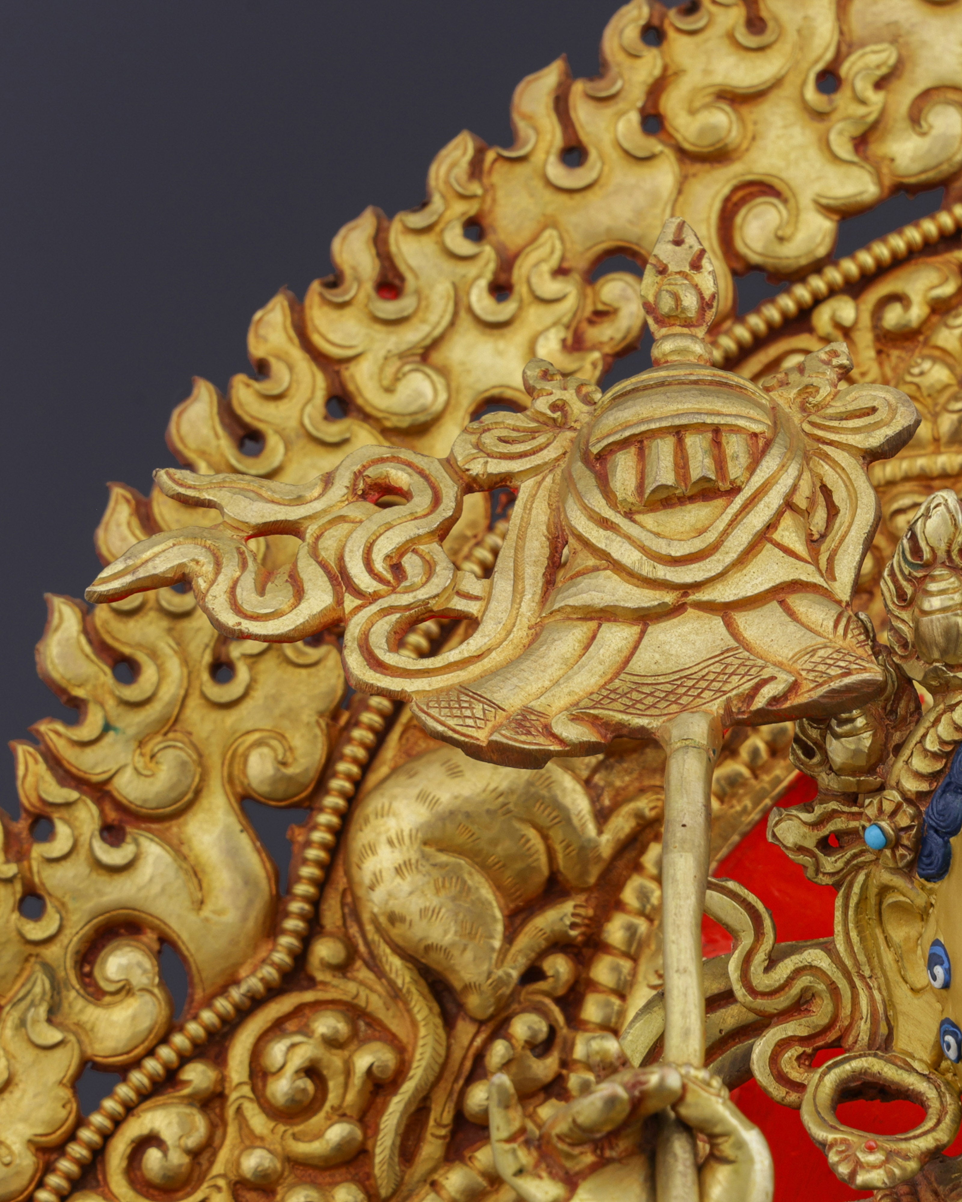 The Guardian of Wealth | Handcrafted Namtoshe on Lion Statue