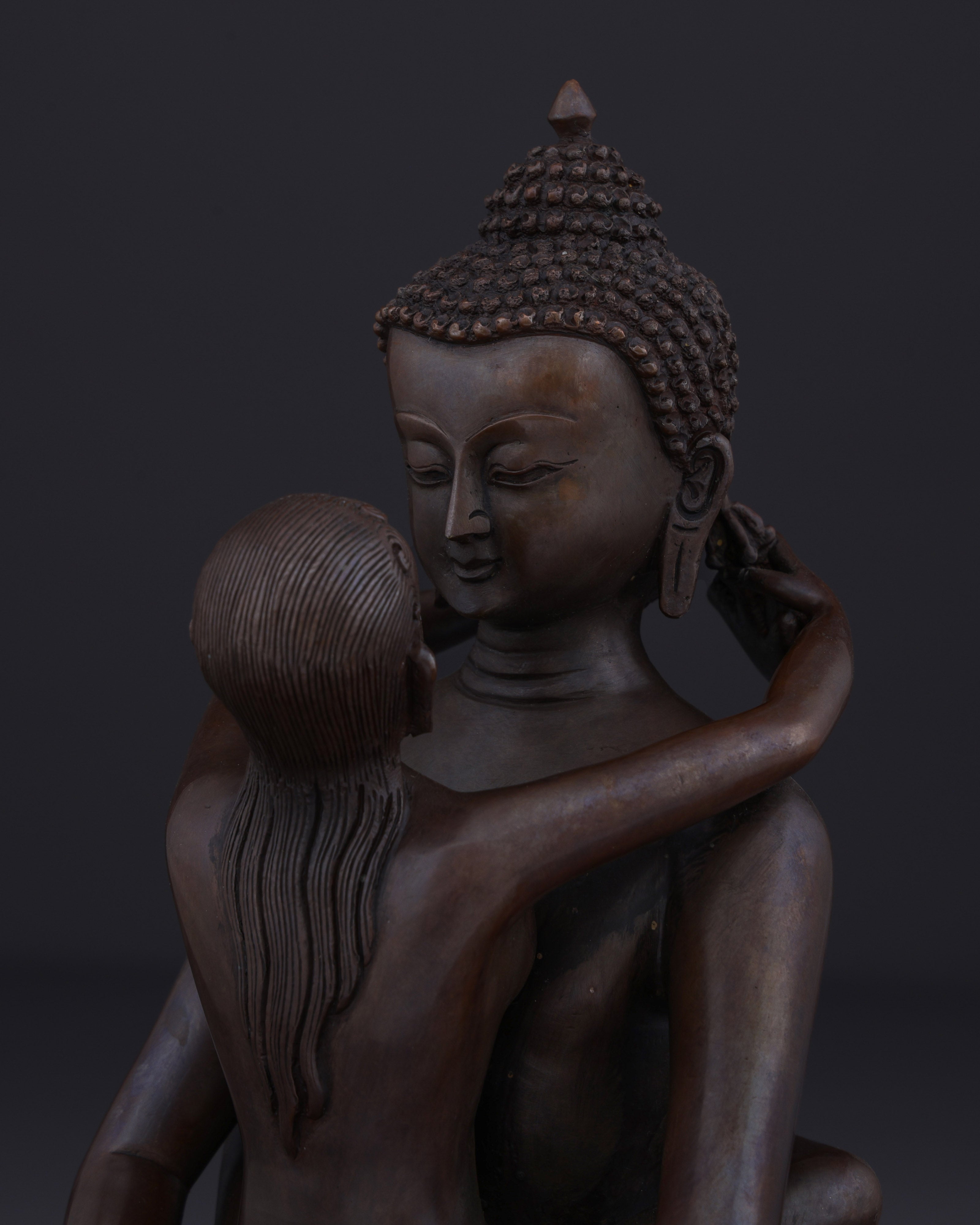 The Primordial Unity | Nepalese Handmade Oxidized Samantabhadra Union with Consort Statue