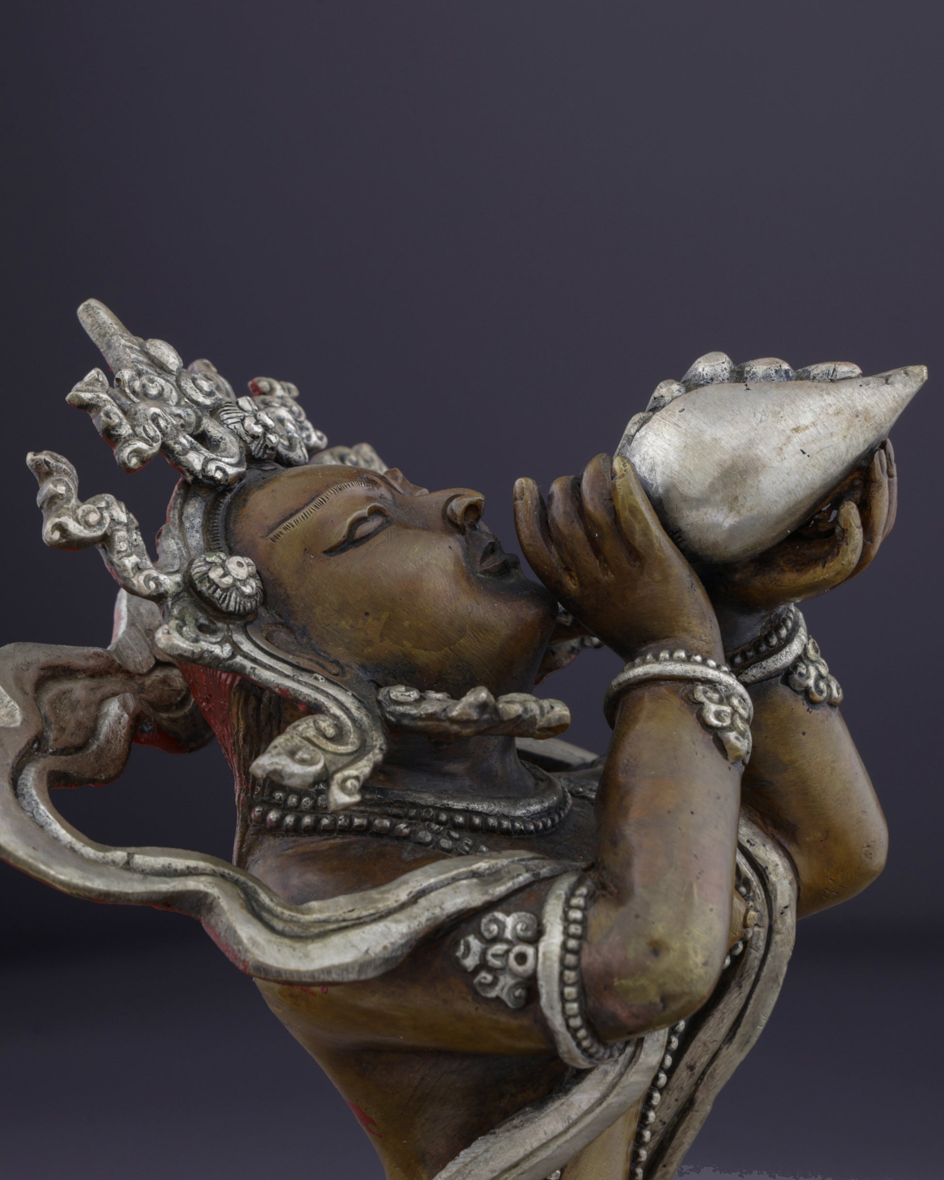 The Celestial Sky Dancer | Nepalese Handmade Oxidized Tantric Dakini Statue - Authentic Handcrafted Statue