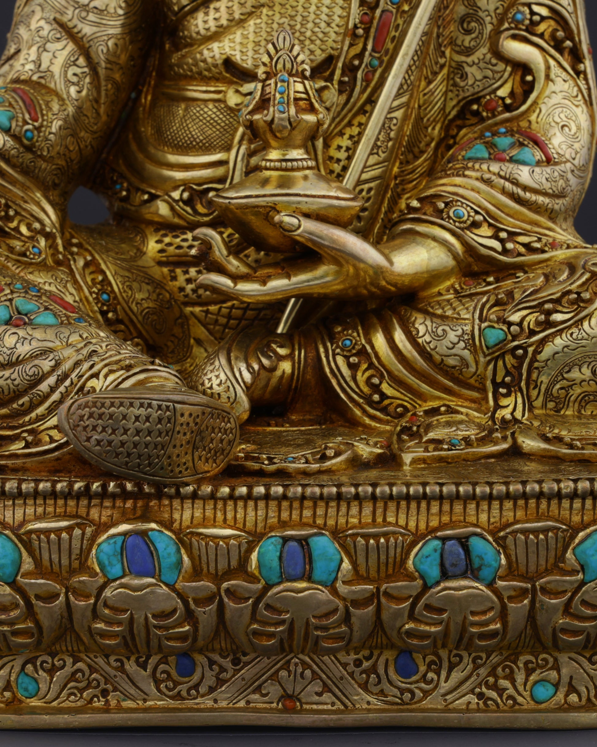 Sacred Presence | The Magnificent Guru Rinpoche Handcrafted Statue - Authentic Handcrafted Statue