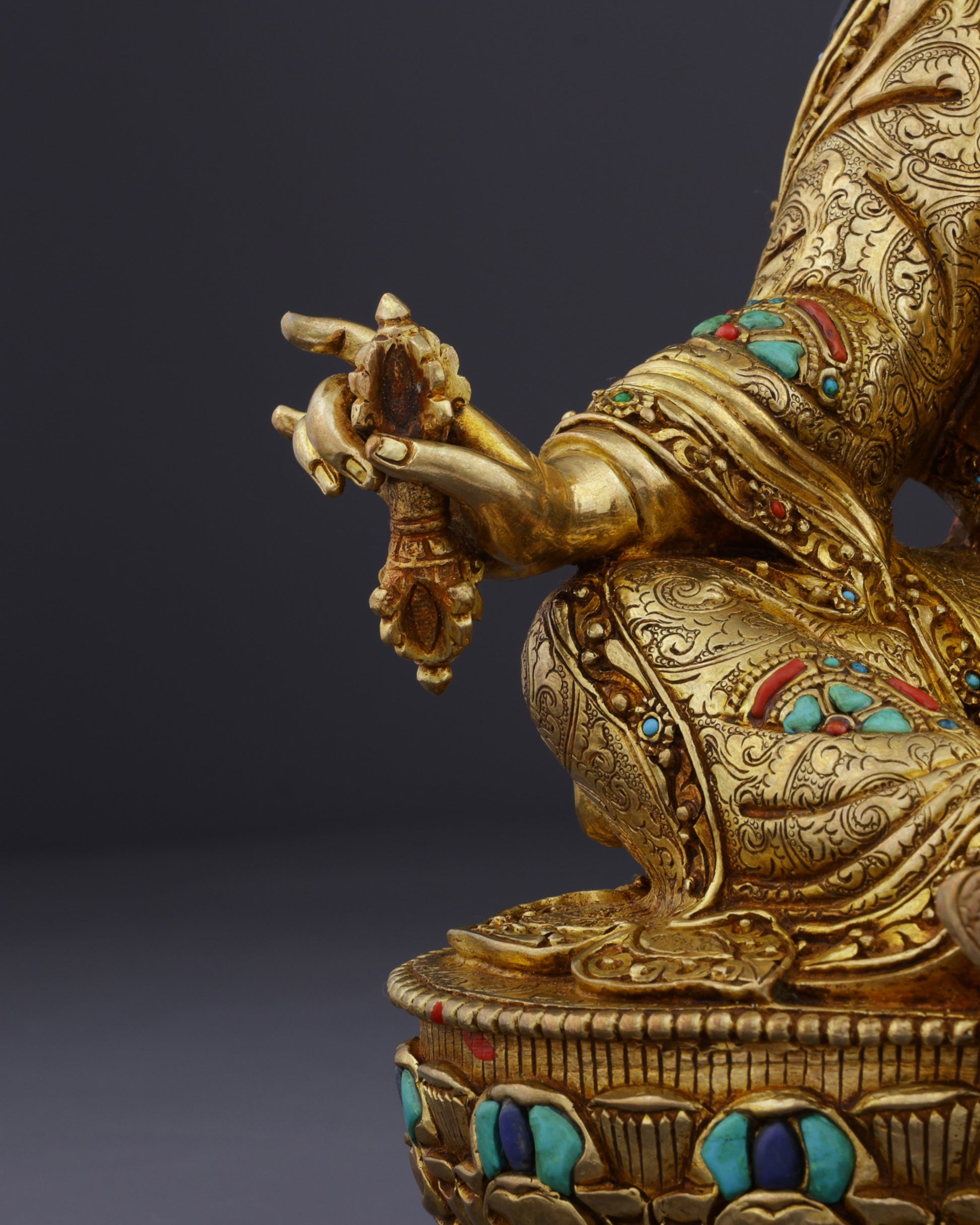Sacred Presence | The Magnificent Guru Rinpoche Handcrafted Statue - Authentic Handcrafted Statue