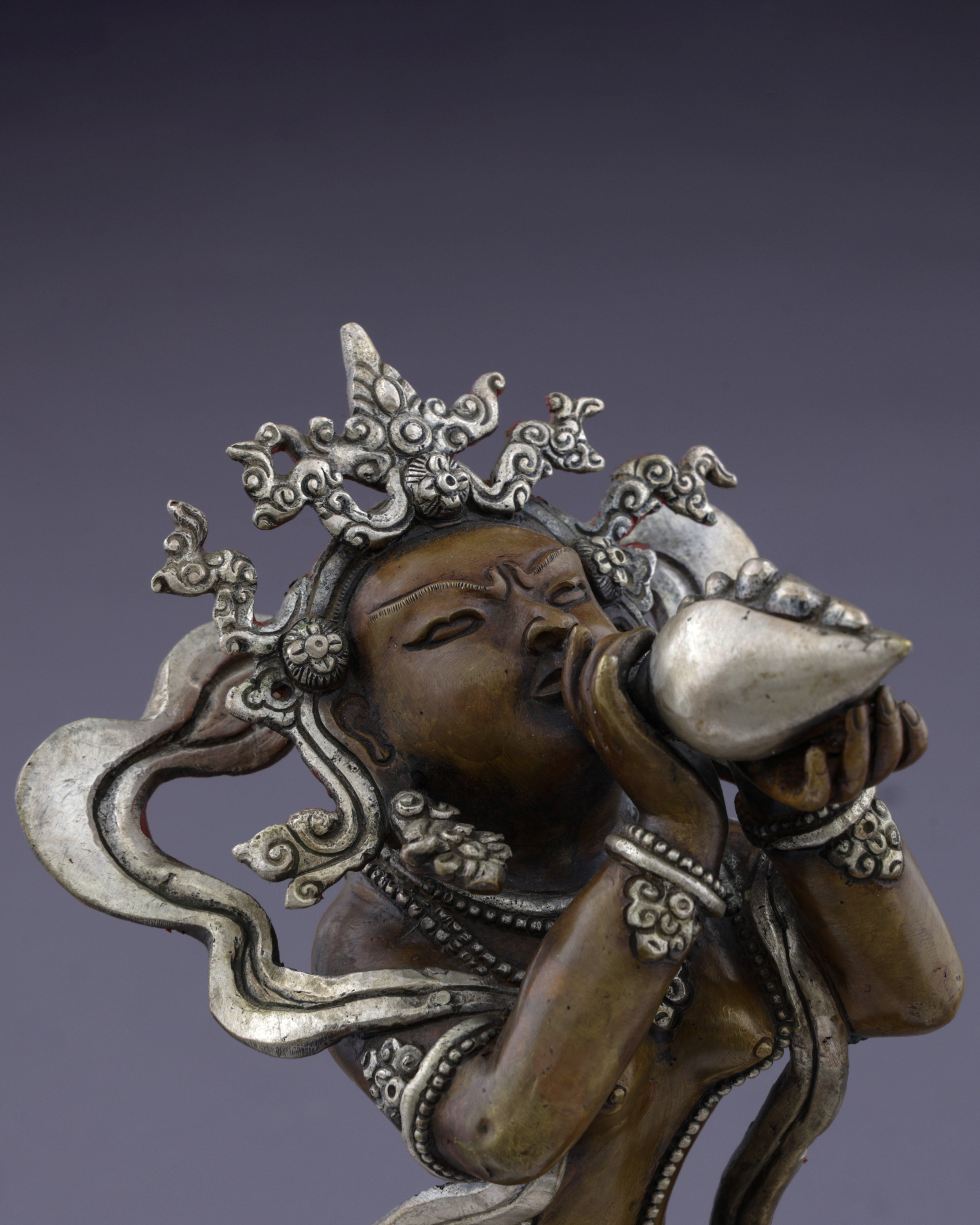 The Celestial Sky Dancer | Nepalese Handmade Oxidized Tantric Dakini Statue