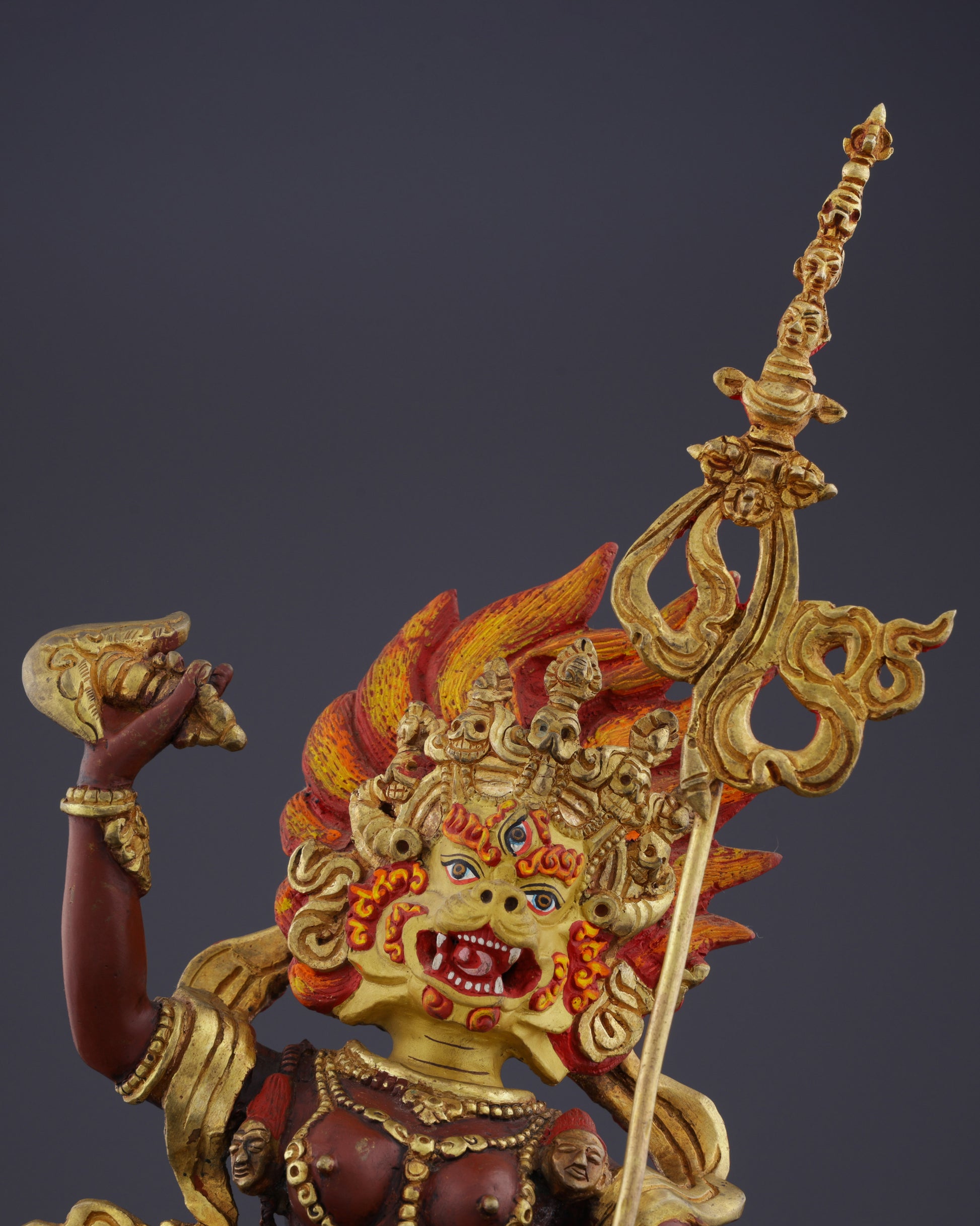 The Sacred Guardian | Nepalese Handmade Simhamukha Statue - Authentic Handcrafted Statue