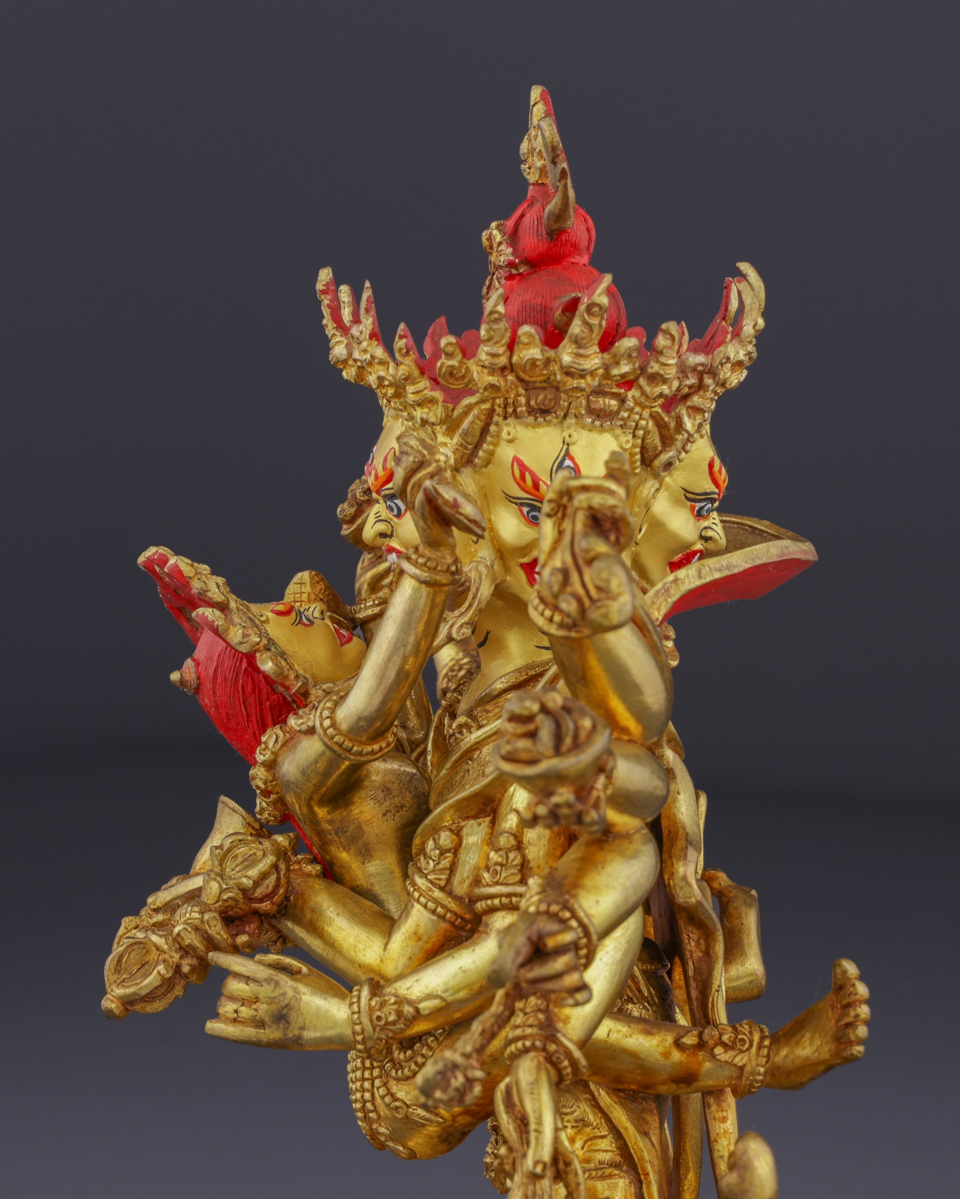 The Divine Embrace | Nepalese Handmade 12-Armed Chakrasamvara Statue - Authentic Handcrafted Statue