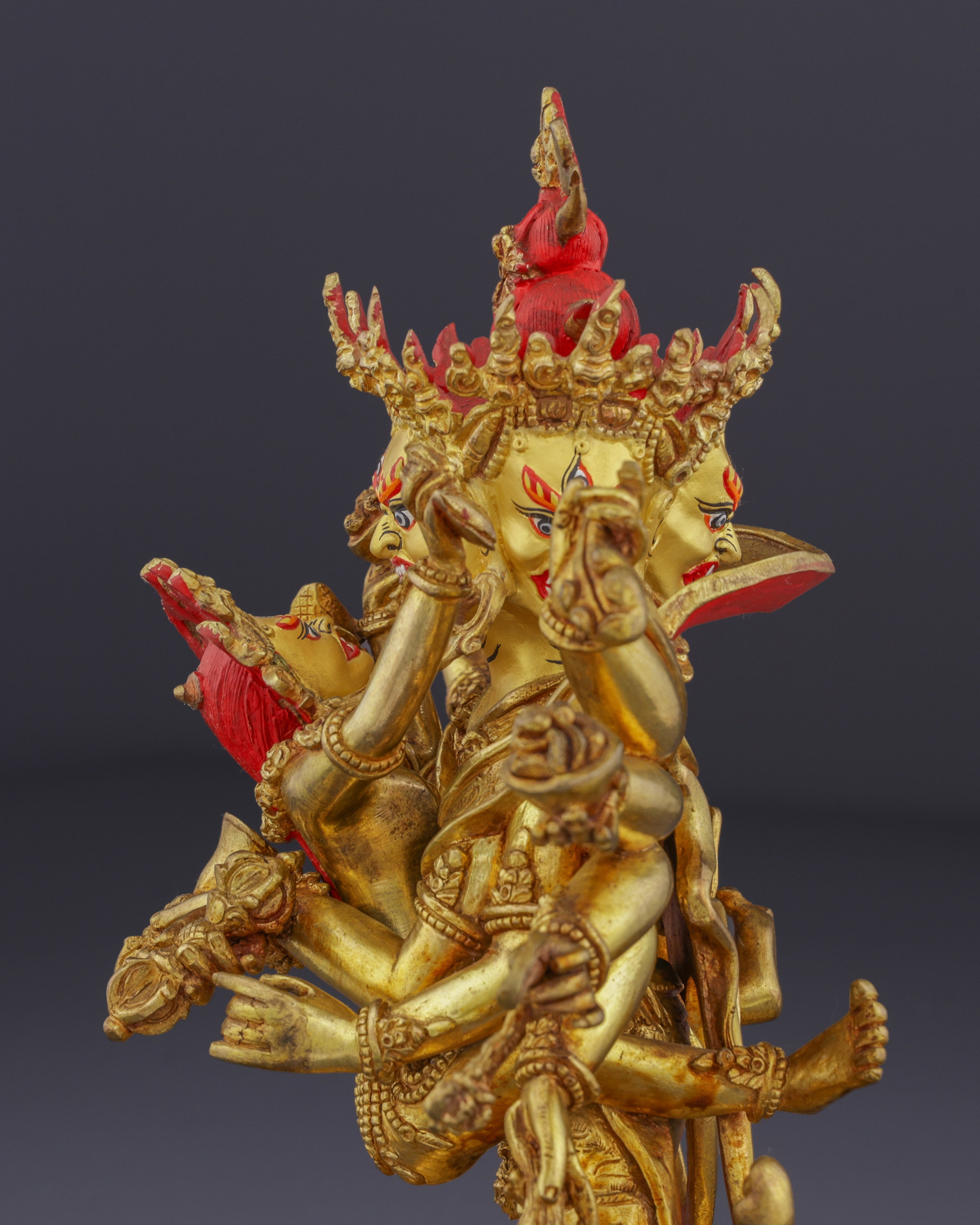 The Divine Embrace | Nepalese Handmade 12-Armed Chakrasamvara Statue