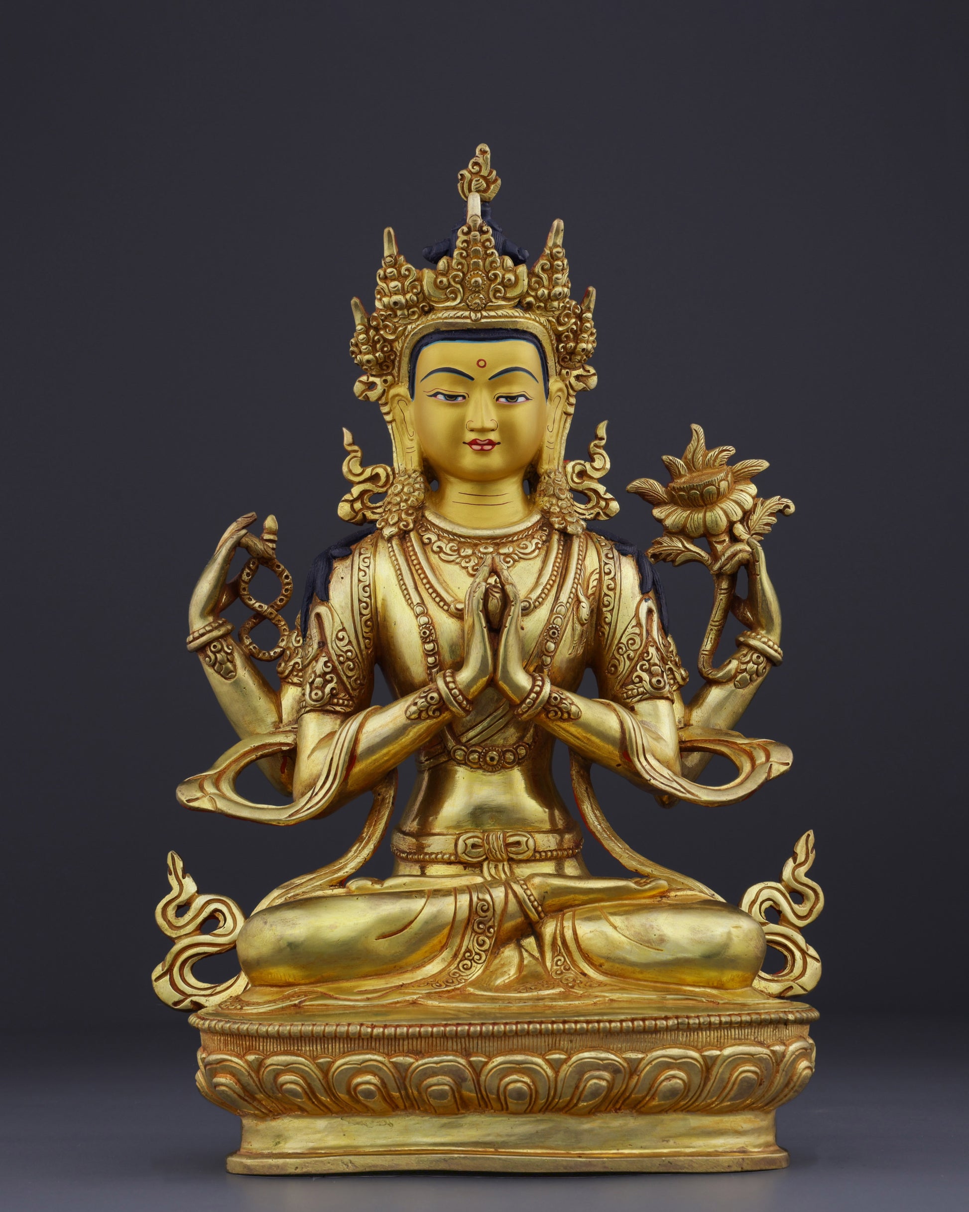 The Divine Compassion | Handcrafted Chengresi Avalokiteshvara - Authentic Handcrafted Statue