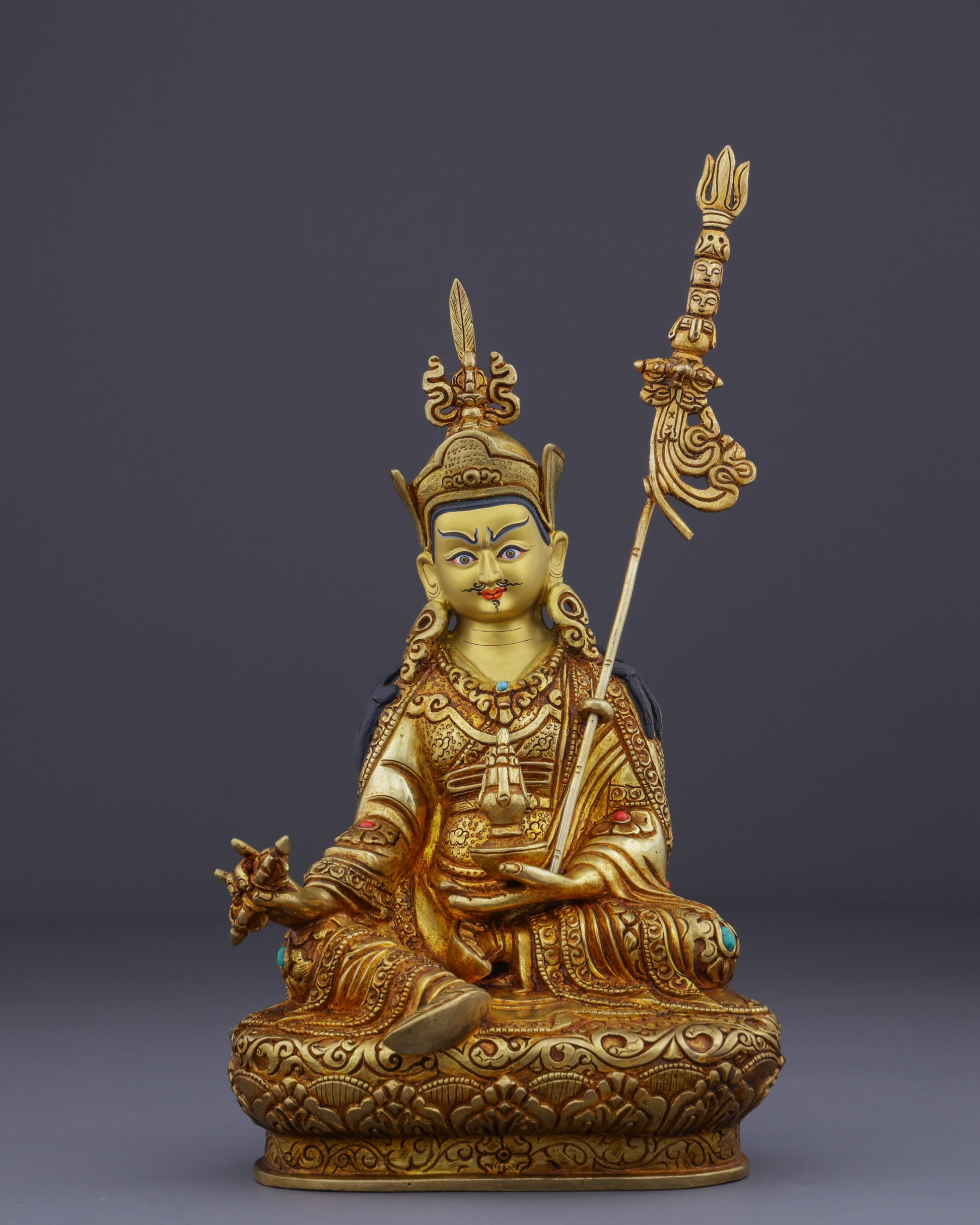 Golden Radiance | Exquisite Guru Ringpoche Masterpiece - Authentic Handcrafted Statue