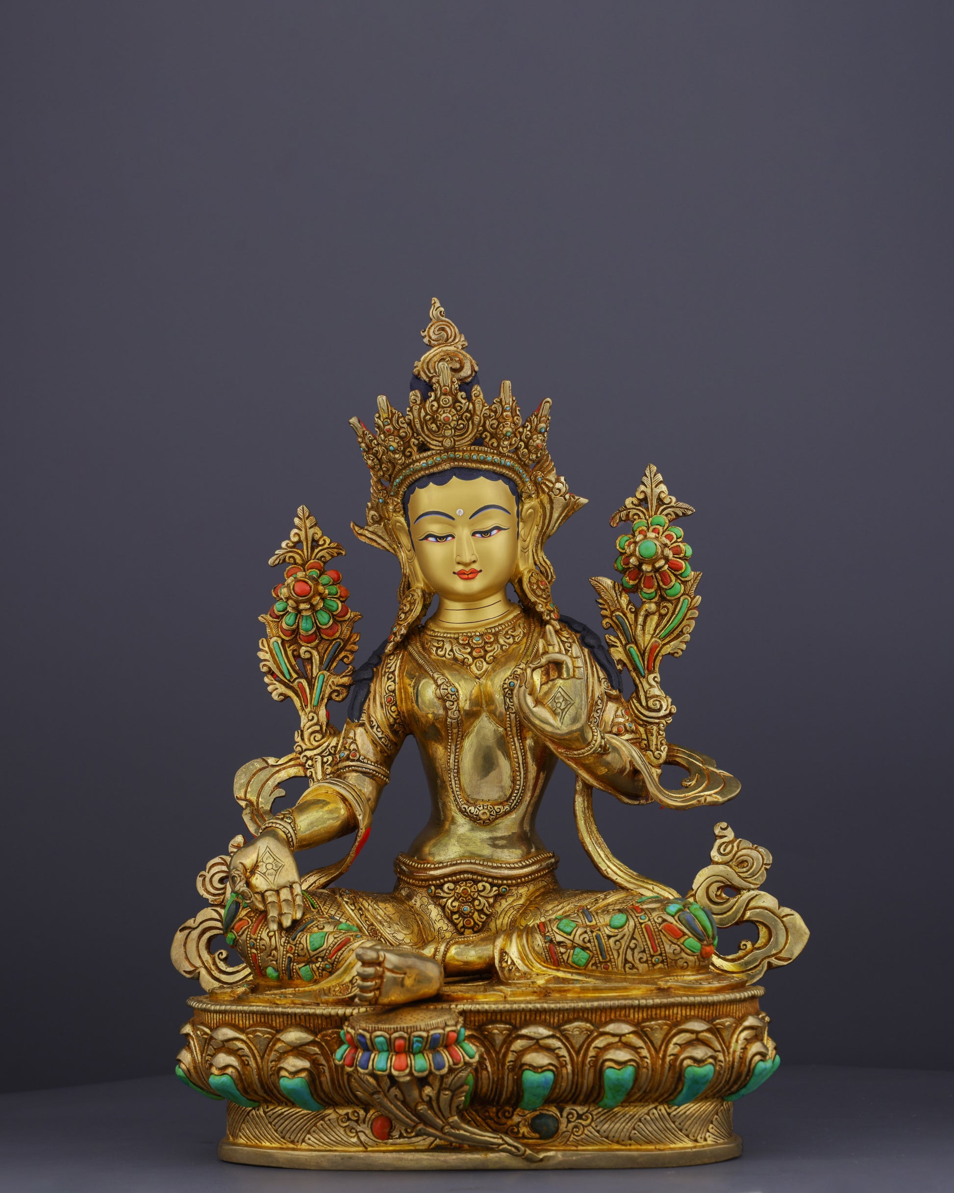 Divine Compassion | The Exquisite Green Tara Handcrafted Statue - Authentic Handcrafted Statue