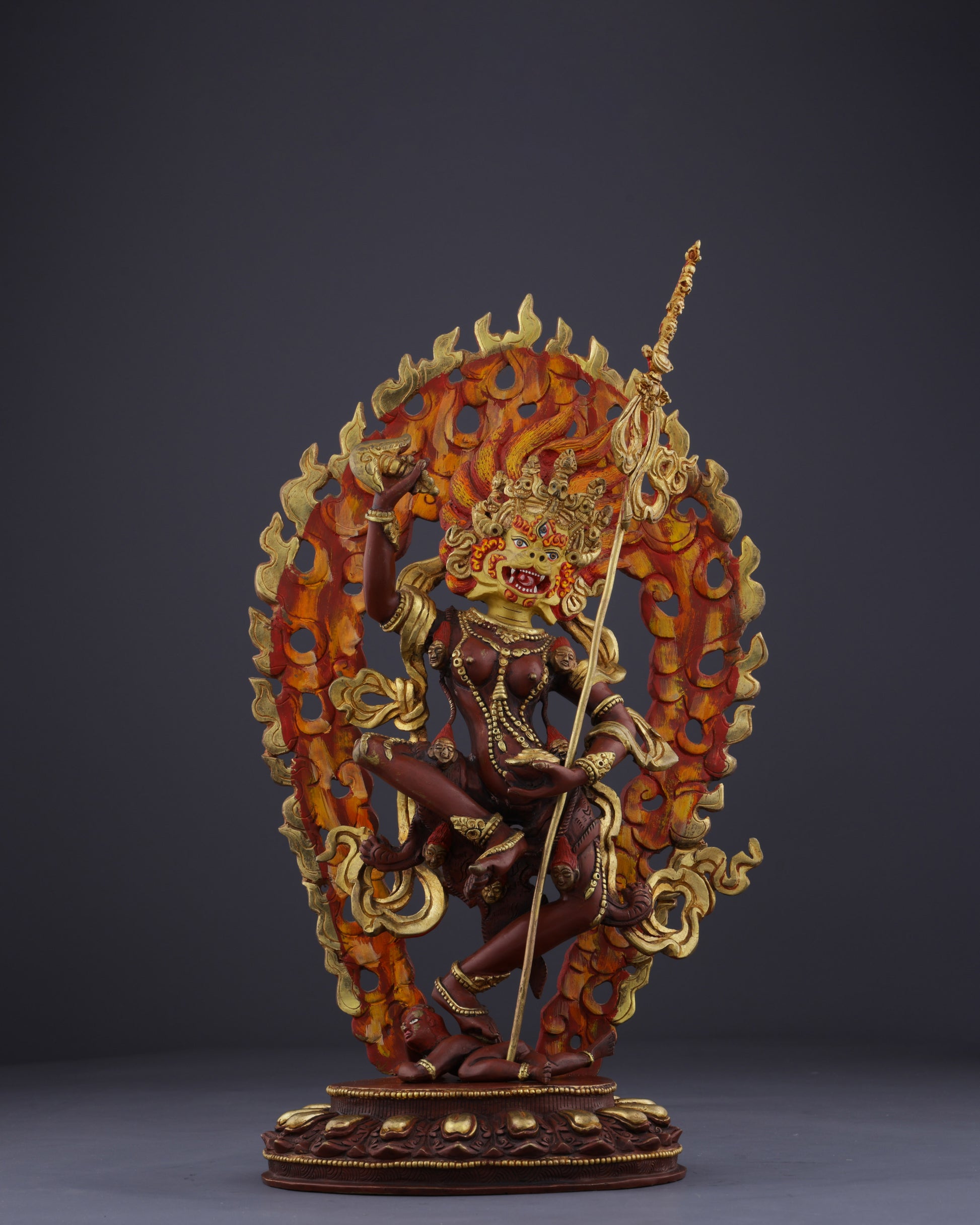 The Sacred Guardian | Nepalese Handmade Simhamukha Statue - Authentic Handcrafted Statue