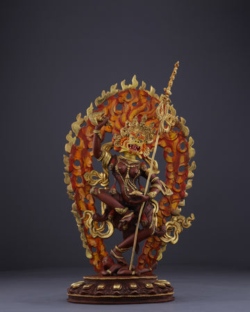 The Sacred Guardian | Nepalese Handmade Simhamukha Statue