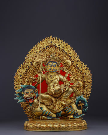 The Guardian of Wealth | Handcrafted Namtoshe on Lion Statue