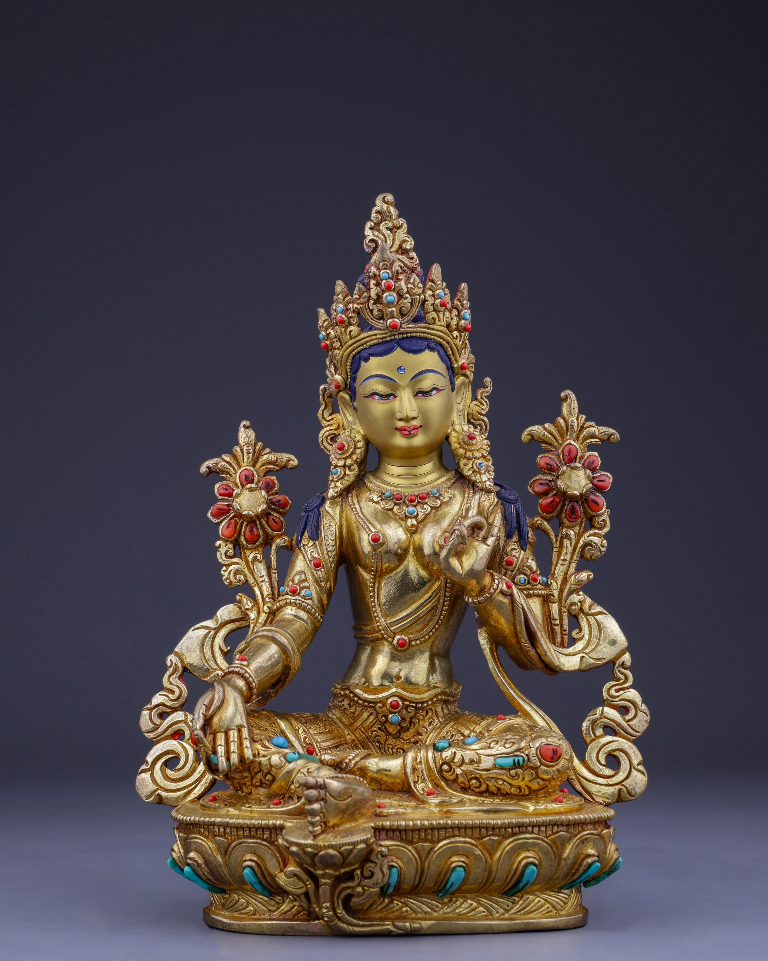 Divine Mother of Liberation | Exquisite Green Tara in Royal Elegance