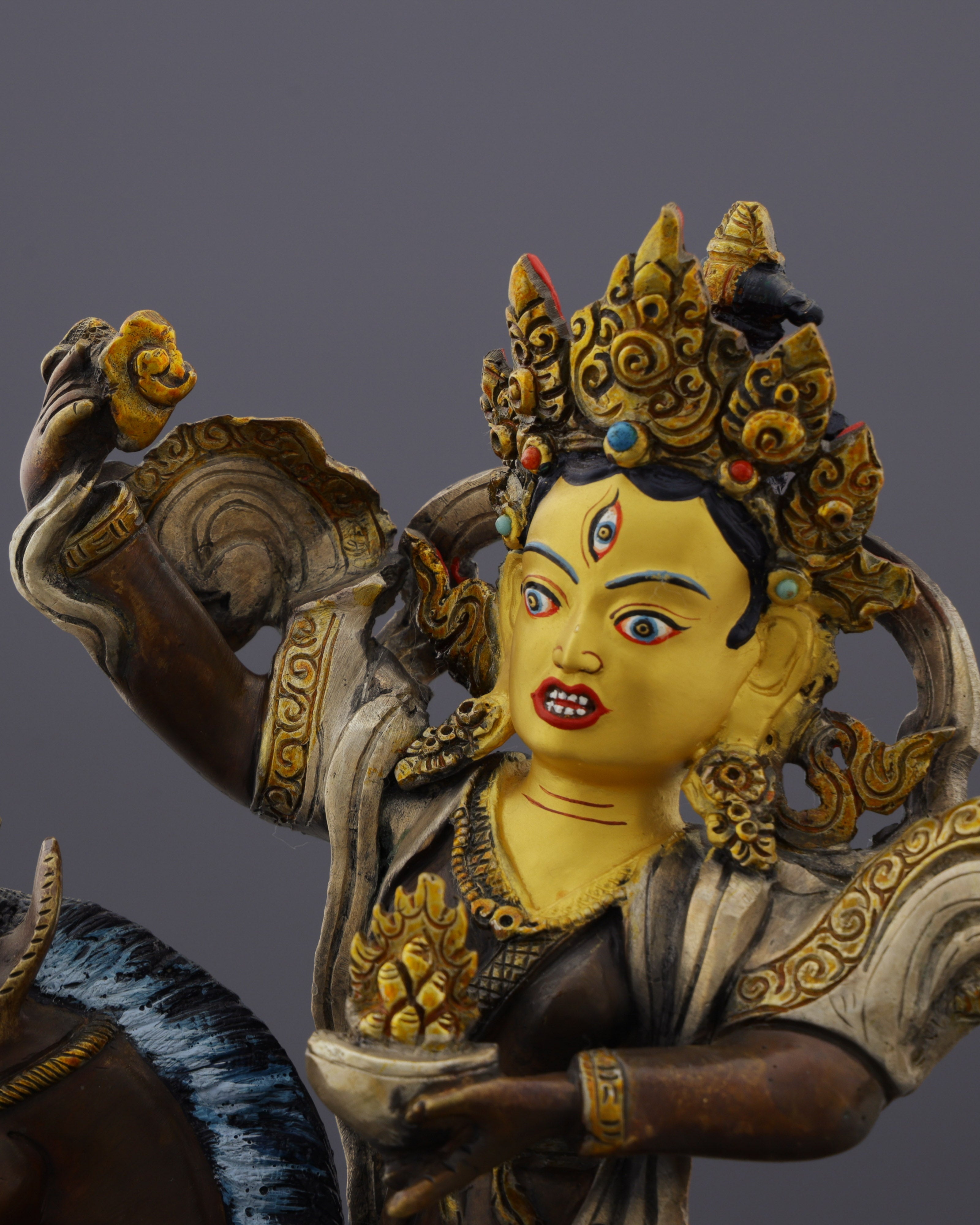 Oxidized Achi Chokyi Drolma Statue | Handcrafted Tibetan Buddhist Dharma Protector