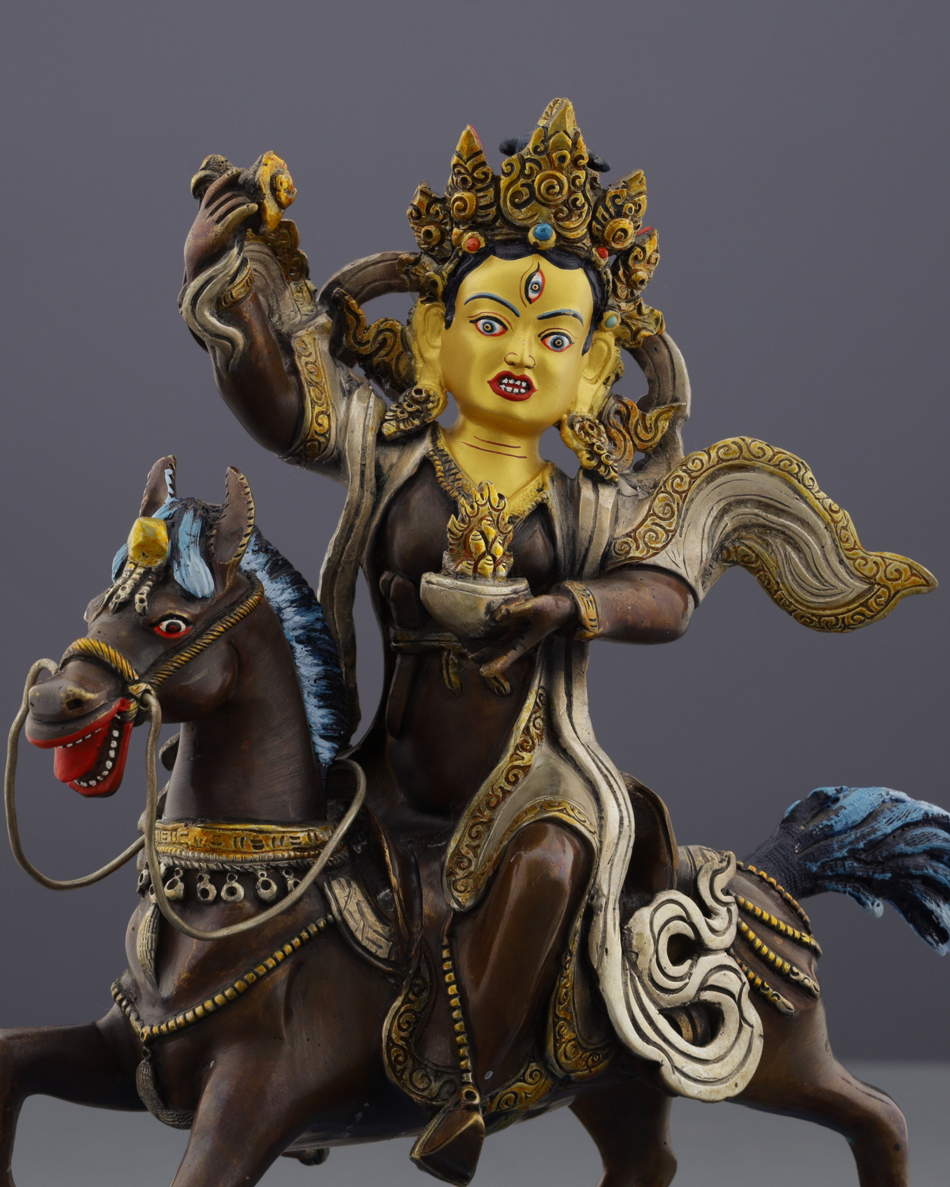 Oxidized Achi Chokyi Drolma Statue | Handcrafted Tibetan Buddhist Dharma Protector