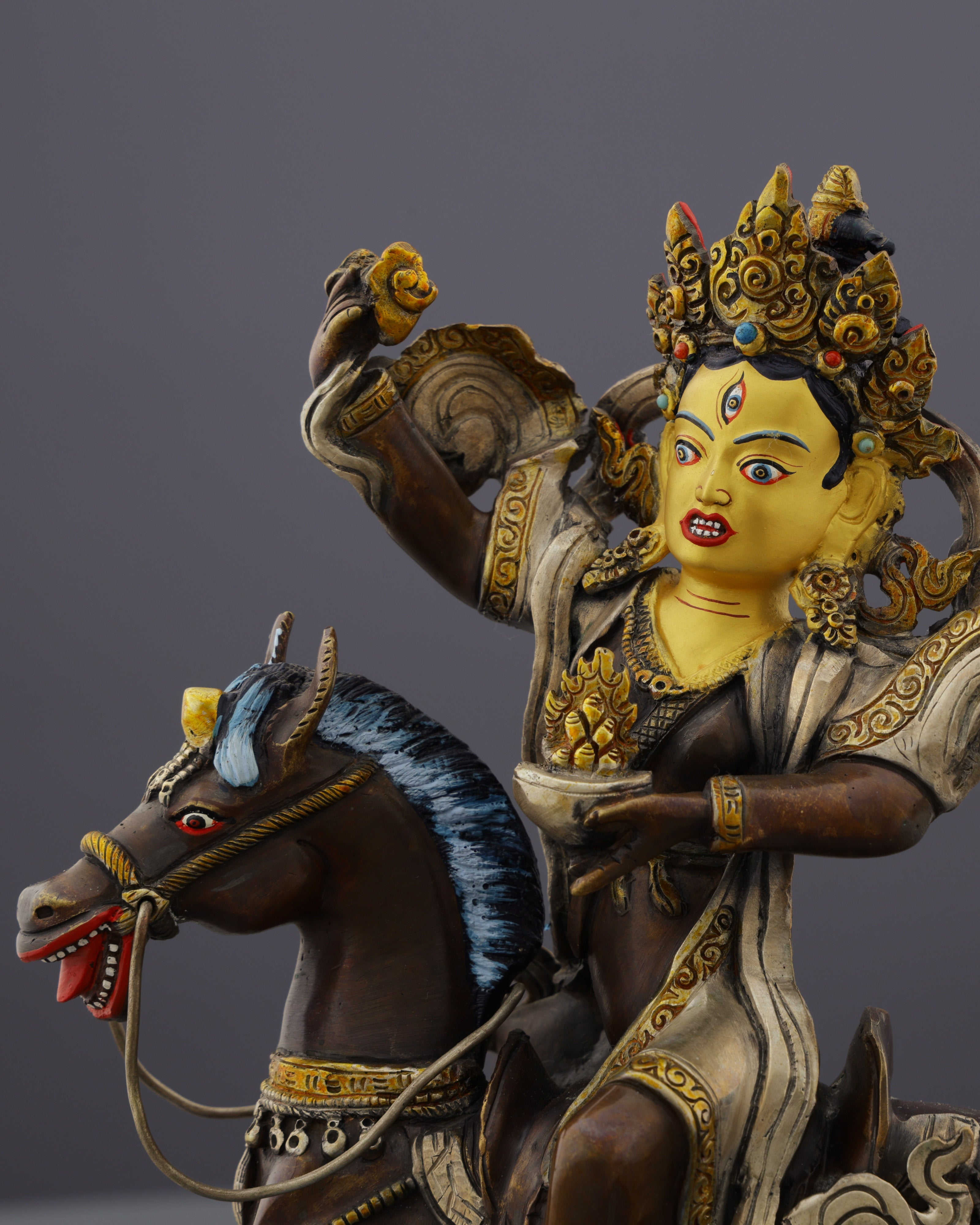 Oxidized Achi Chokyi Drolma Statue | Handcrafted Tibetan Buddhist Dharma Protector