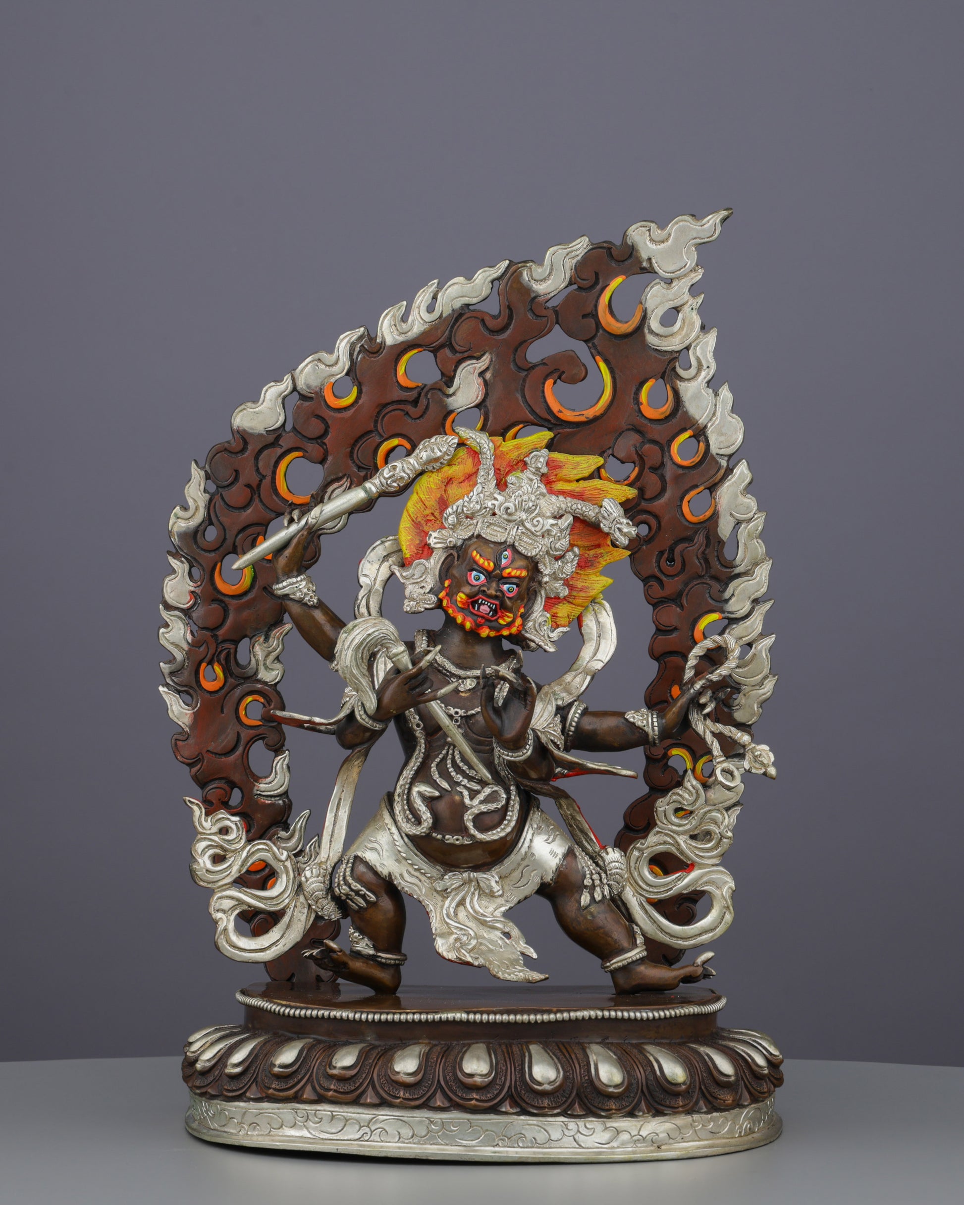 Four Armed Mahakala Statue | The Supreme Protector of Dharma - Authentic Handcrafted Statue
