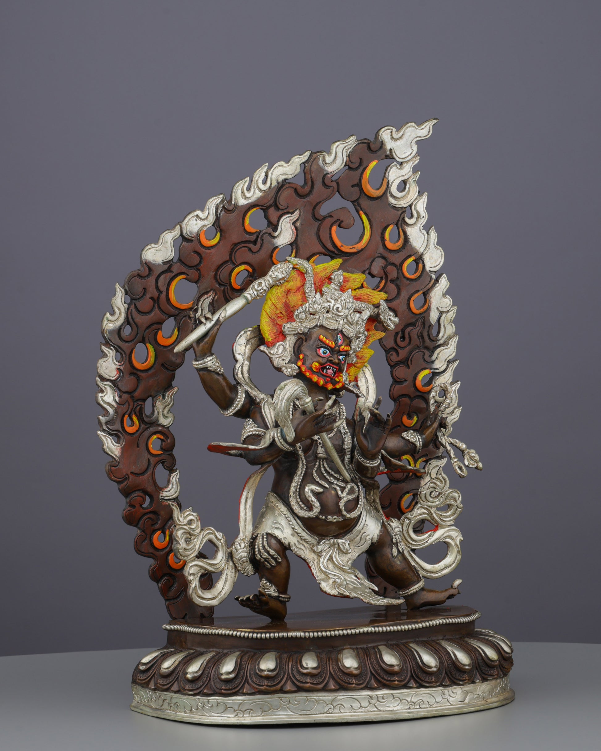 Four Armed Mahakala Statue | The Supreme Protector of Dharma - Authentic Handcrafted Statue