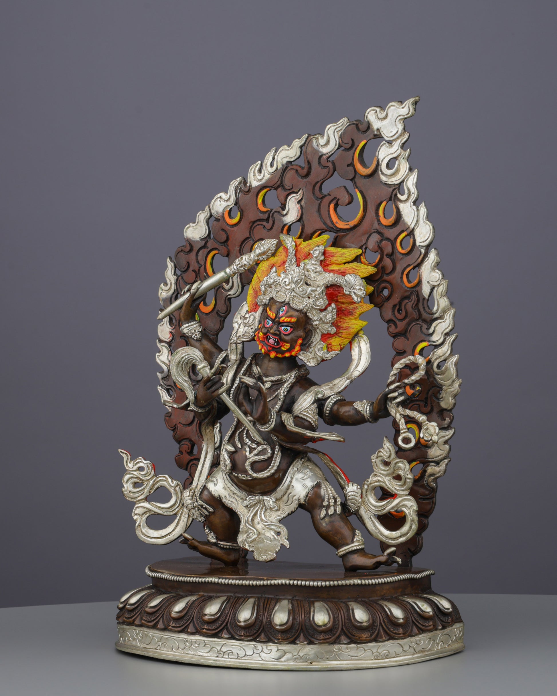 Four Armed Mahakala Statue | The Supreme Protector of Dharma - Authentic Handcrafted Statue
