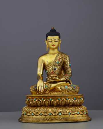 Handcrafted Sakyamuni Buddha Statue | A Masterpiece of Nepalese Artistry
