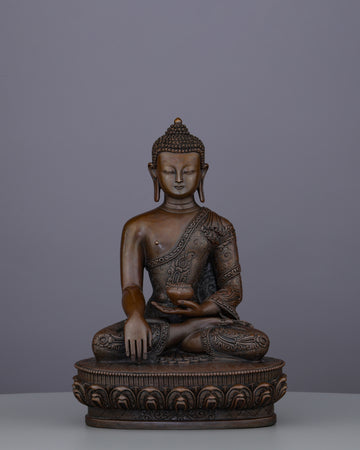 Oxidized Sakyamuni Buddha | Timeless Elegance in Nepalese Bronze Artistry