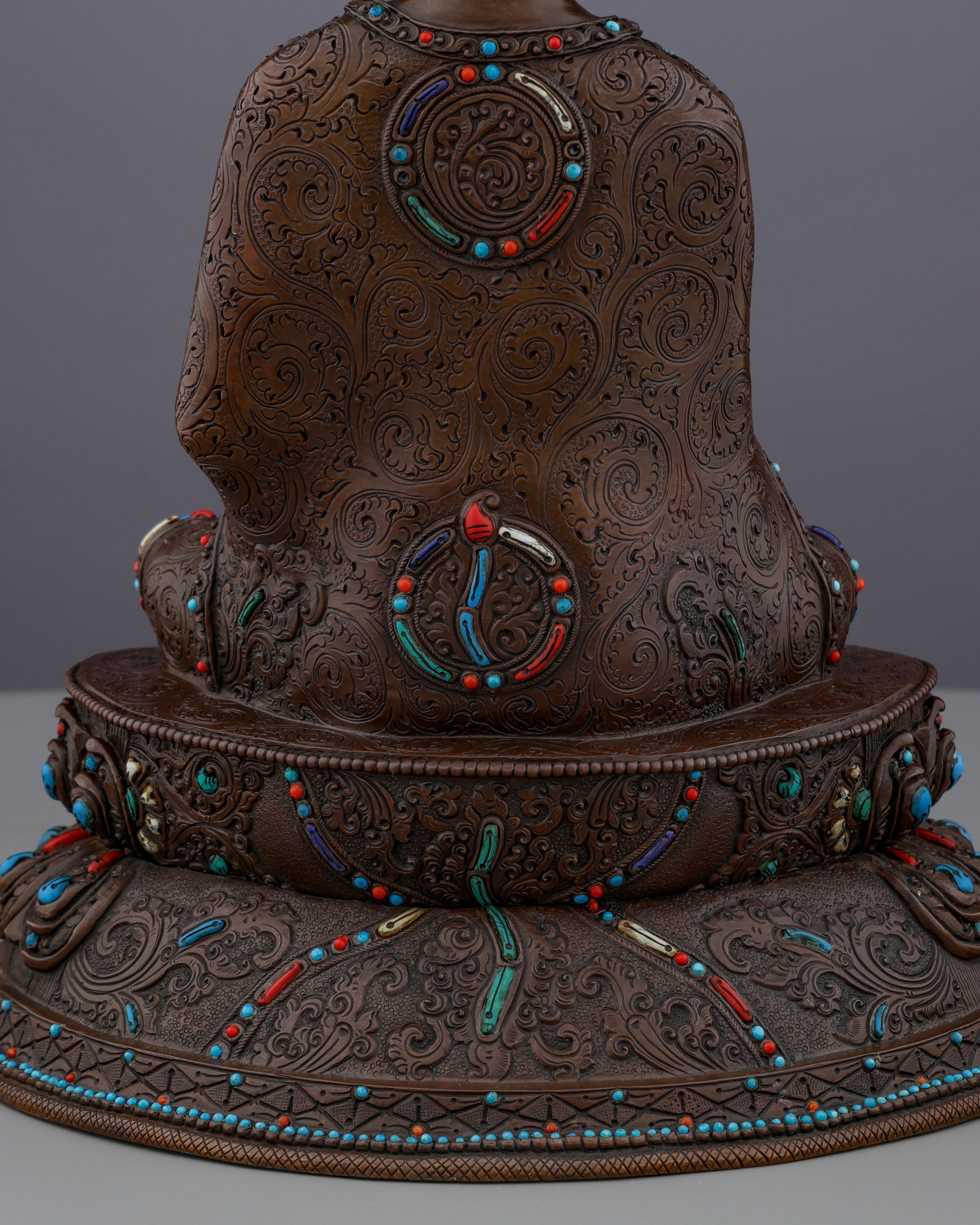 Oxidized Sakyamuni Buddha with Gemstones |  A Jewel of Nepalese Craftsmanship