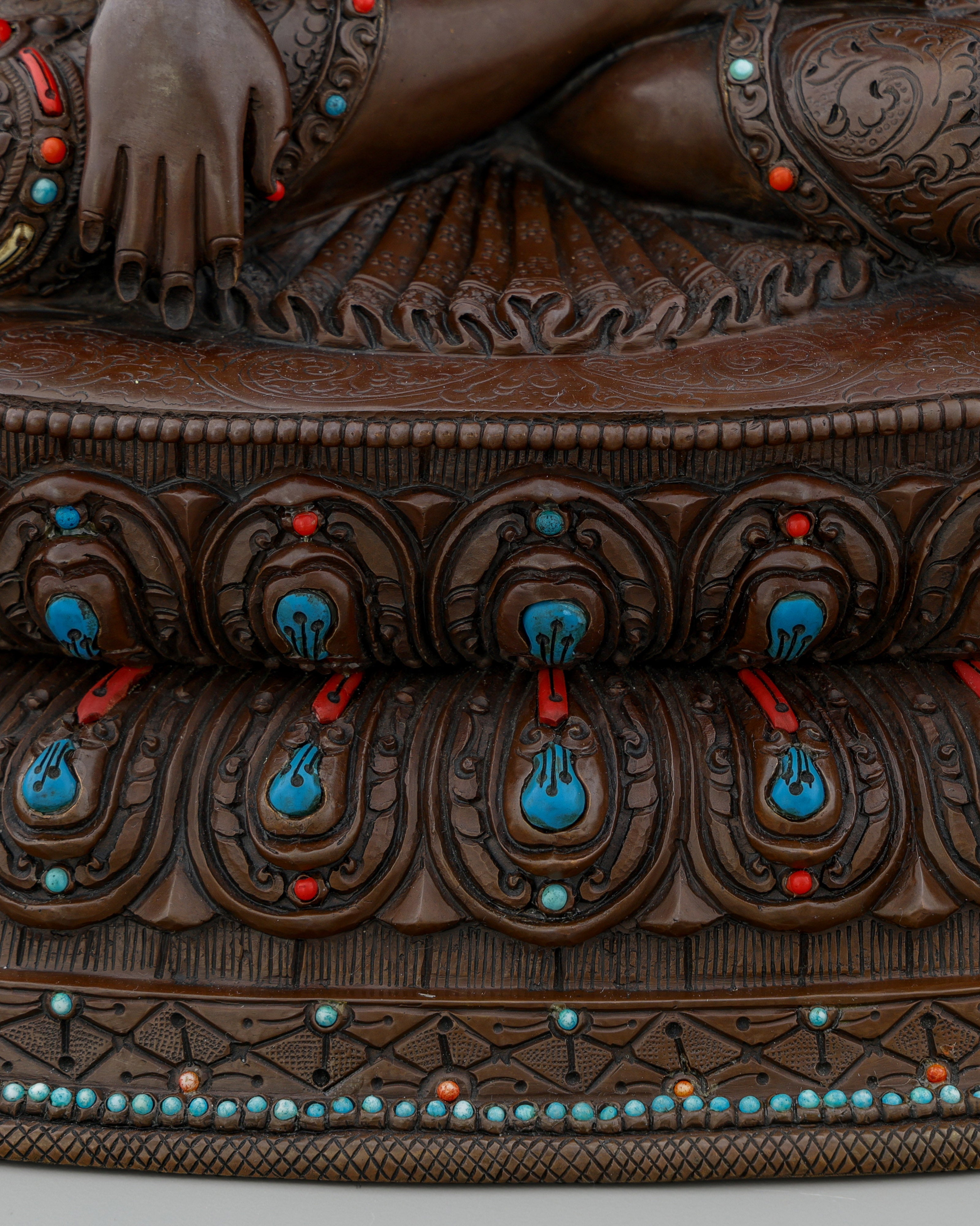 Oxidized Sakyamuni Buddha with Gemstones |  A Jewel of Nepalese Craftsmanship