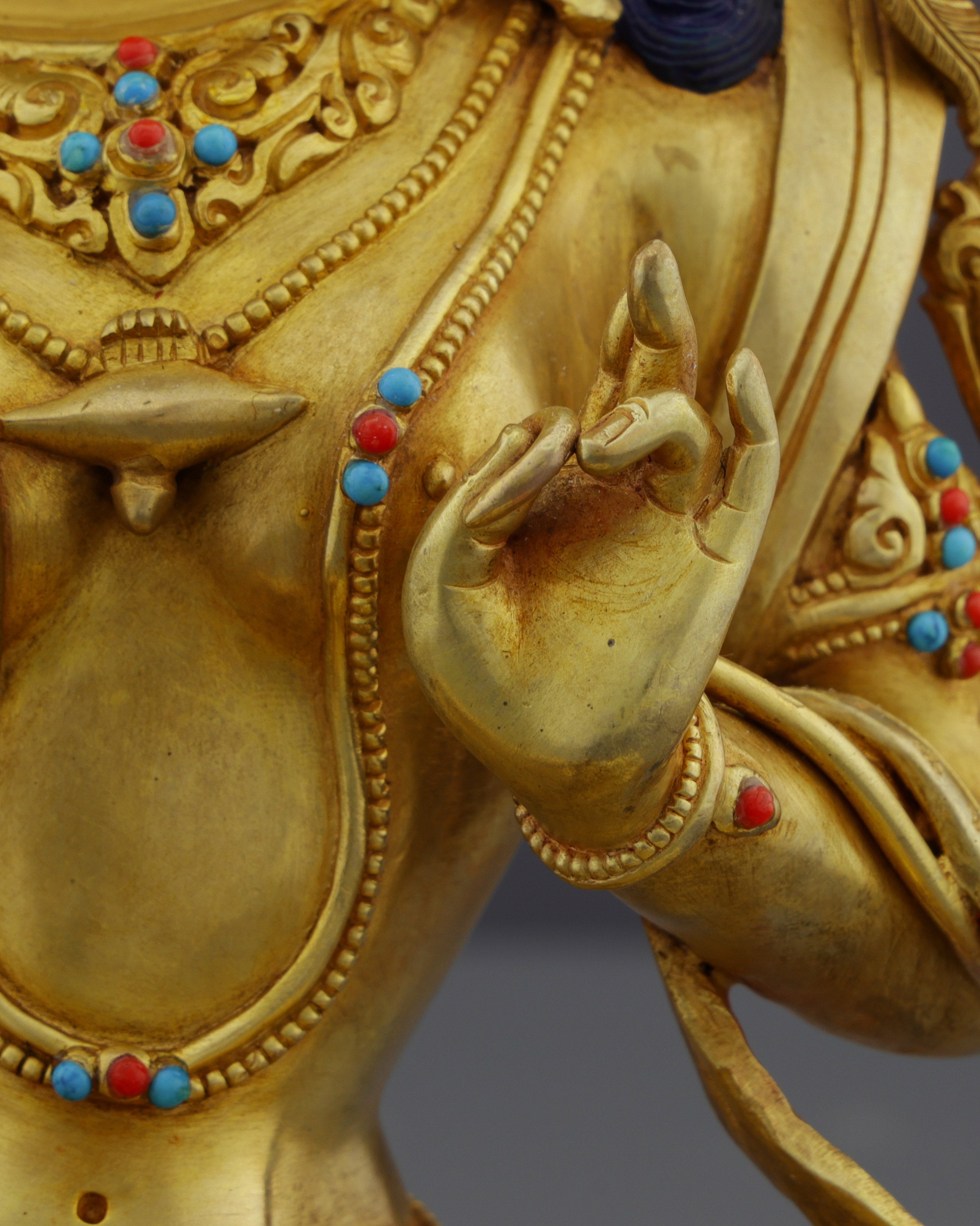 Radiant Green Tara Statue | The Compassionate Protectress in Pure Gold