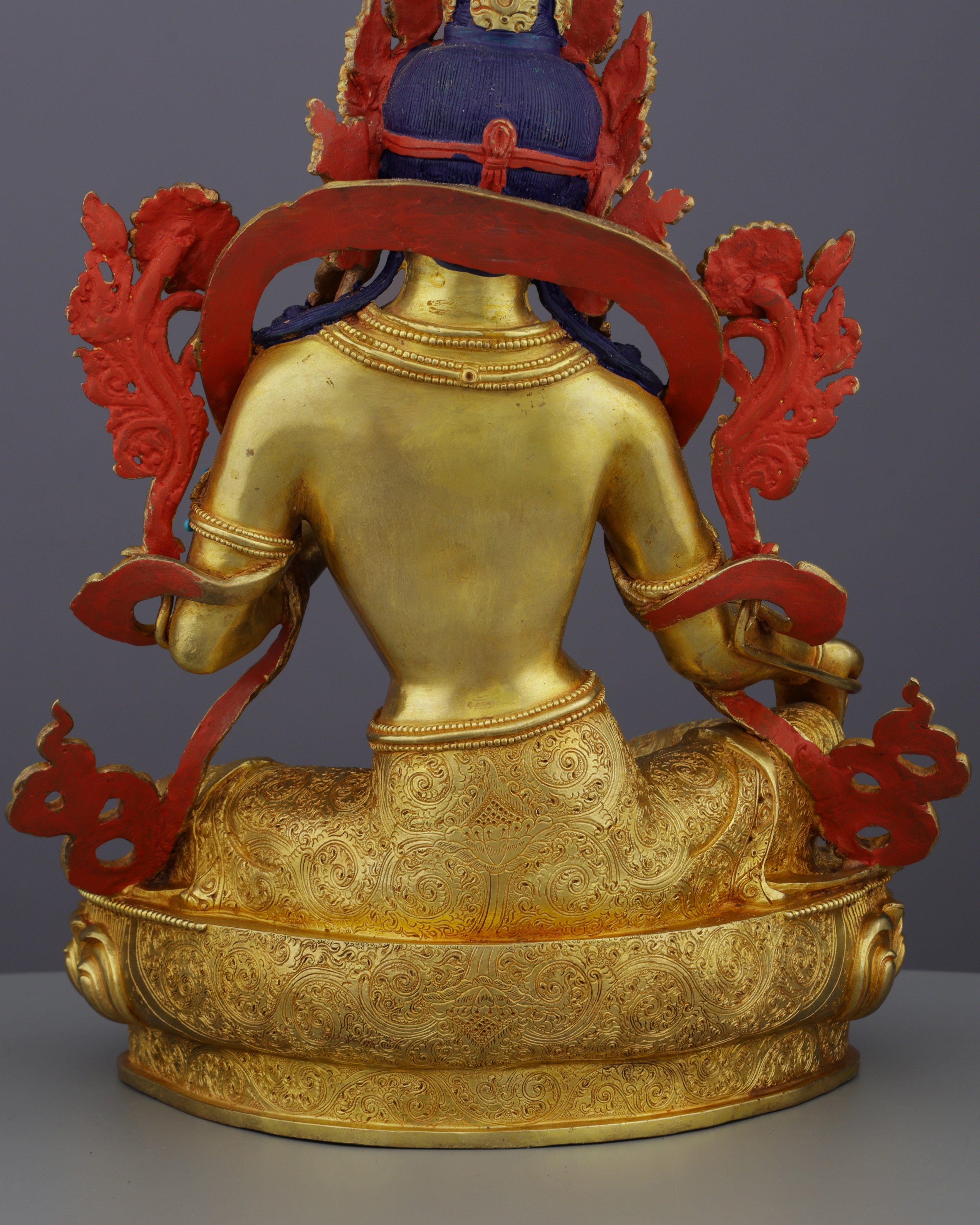 Radiant Green Tara Statue | The Compassionate Protectress in Pure Gold