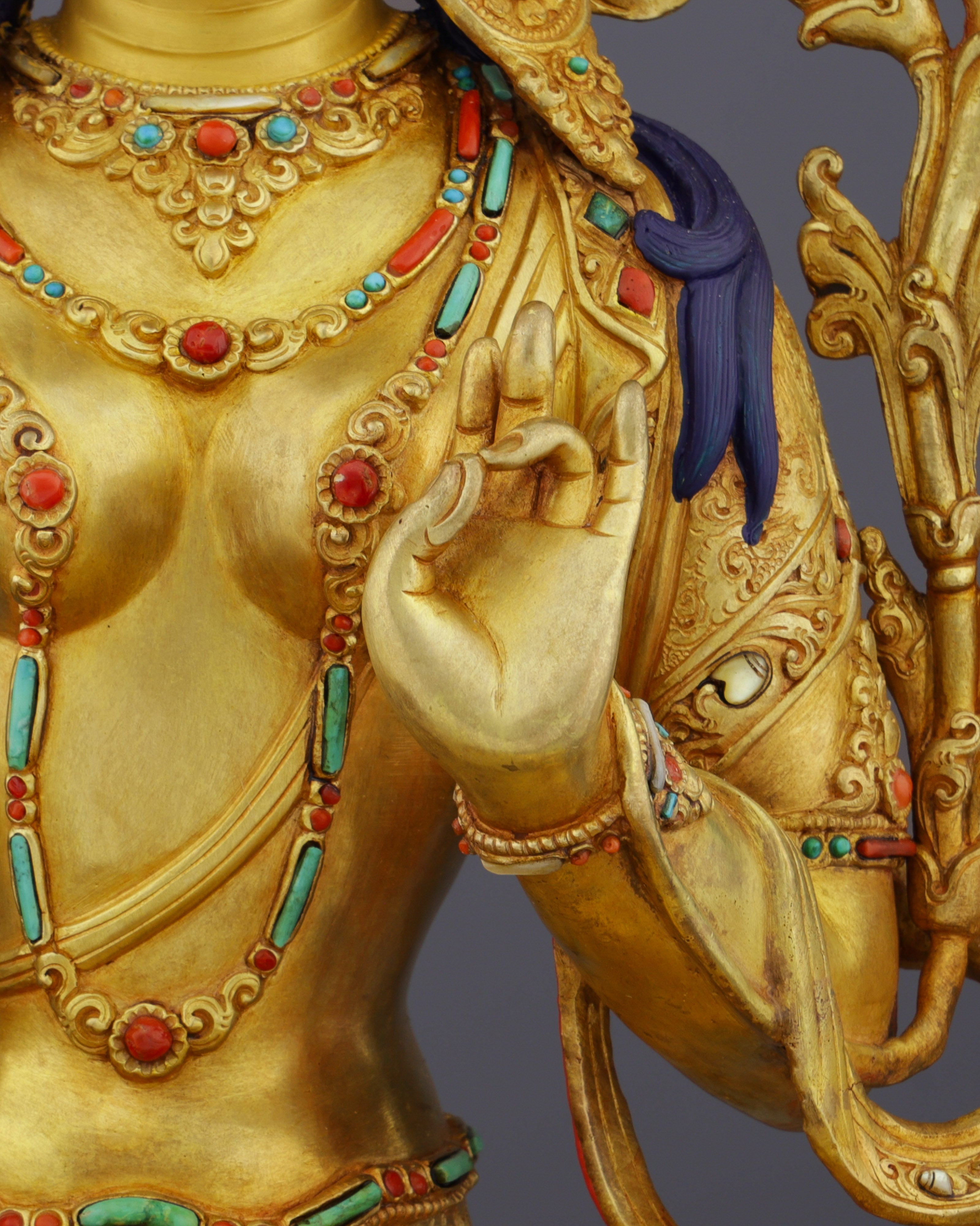 Green Tara Statue | Divine Gemstone Grace | Handmade in Nepal