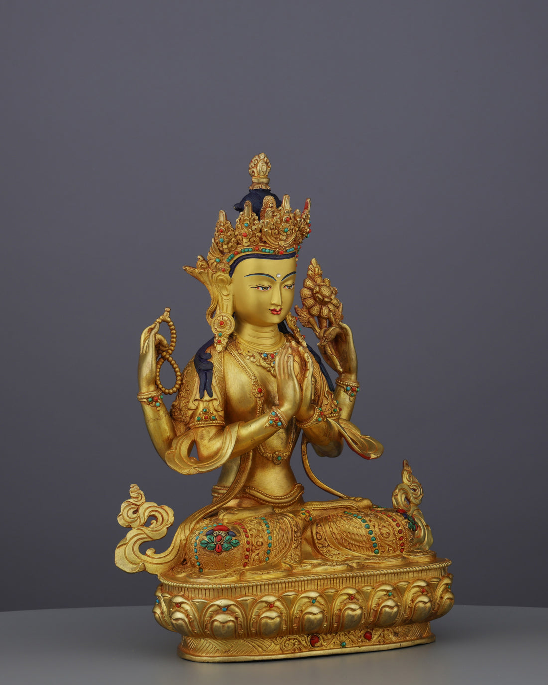 Exquisite Nepalese Chengresi Statue | A Masterpiece of Compassion