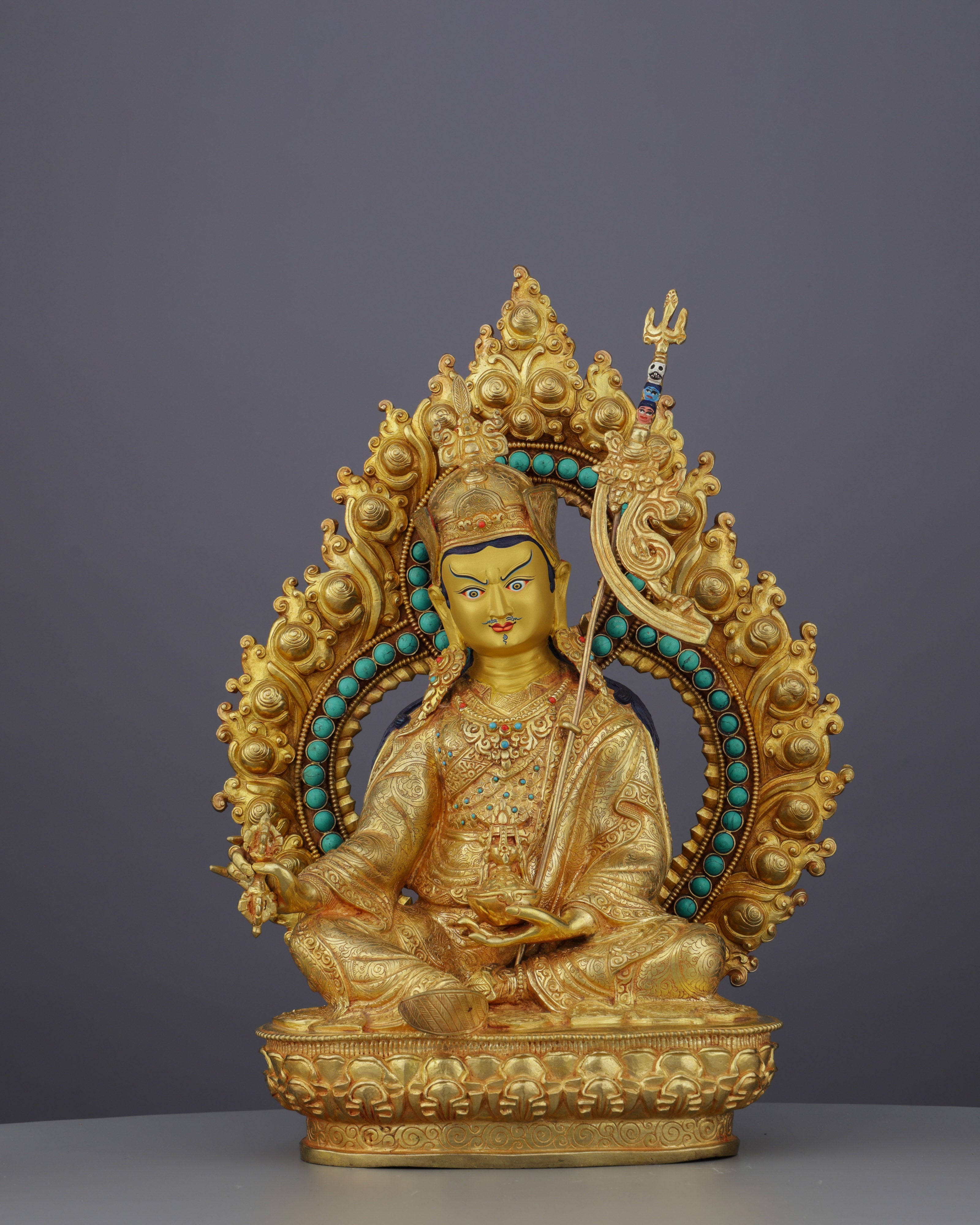 Timeless Treasure | Majestic Nepalese Guru Rinpoche Statue - The Second Buddha's Divine Presence