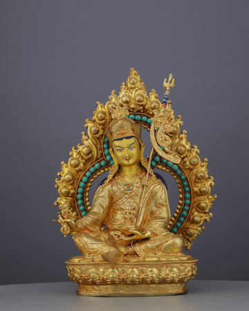 Timeless Treasure | Majestic Nepalese Guru Rinpoche Statue - The Second Buddha's Divine Presence