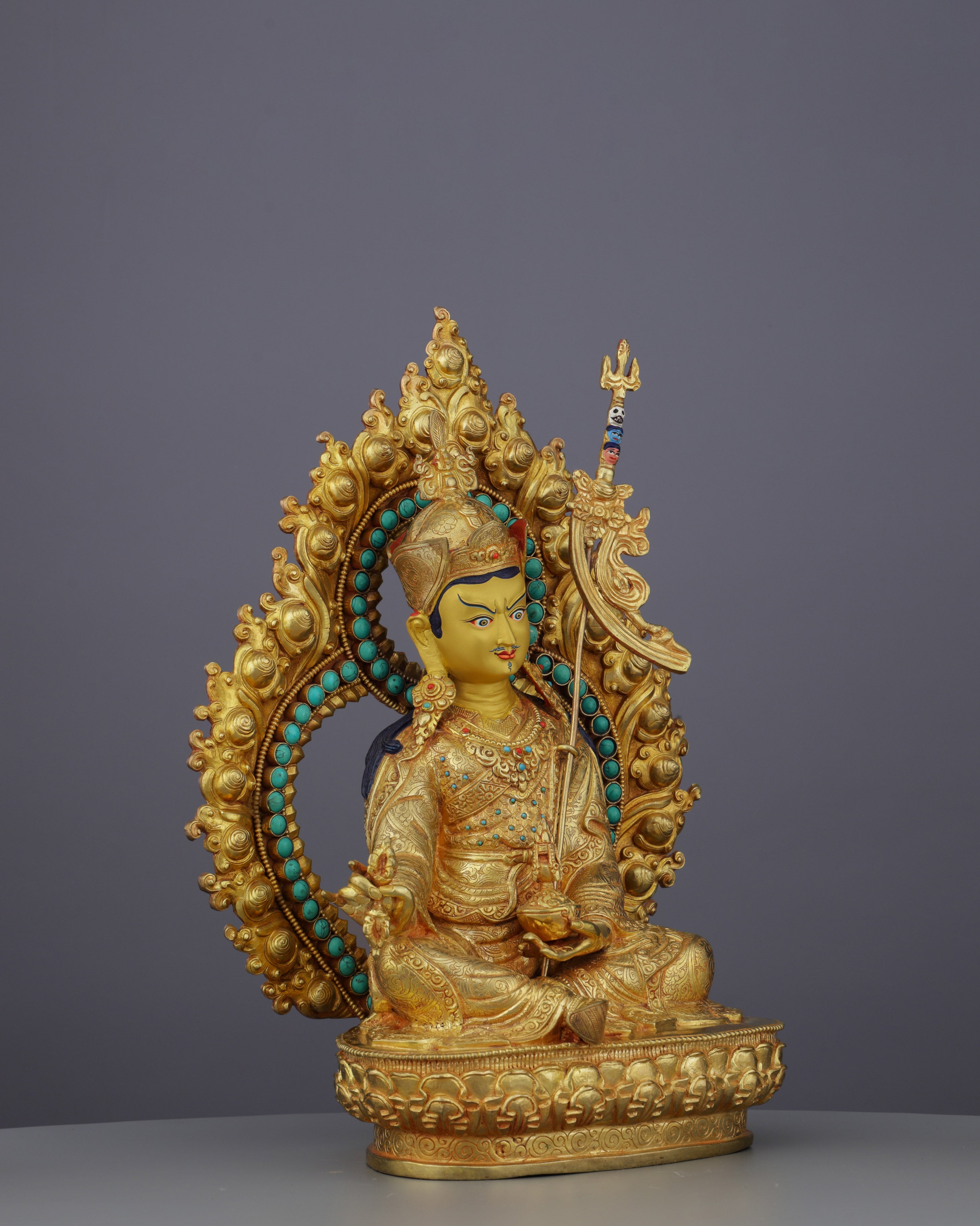 Timeless Treasure | Majestic Nepalese Guru Rinpoche Statue - The Second Buddha's Divine Presence