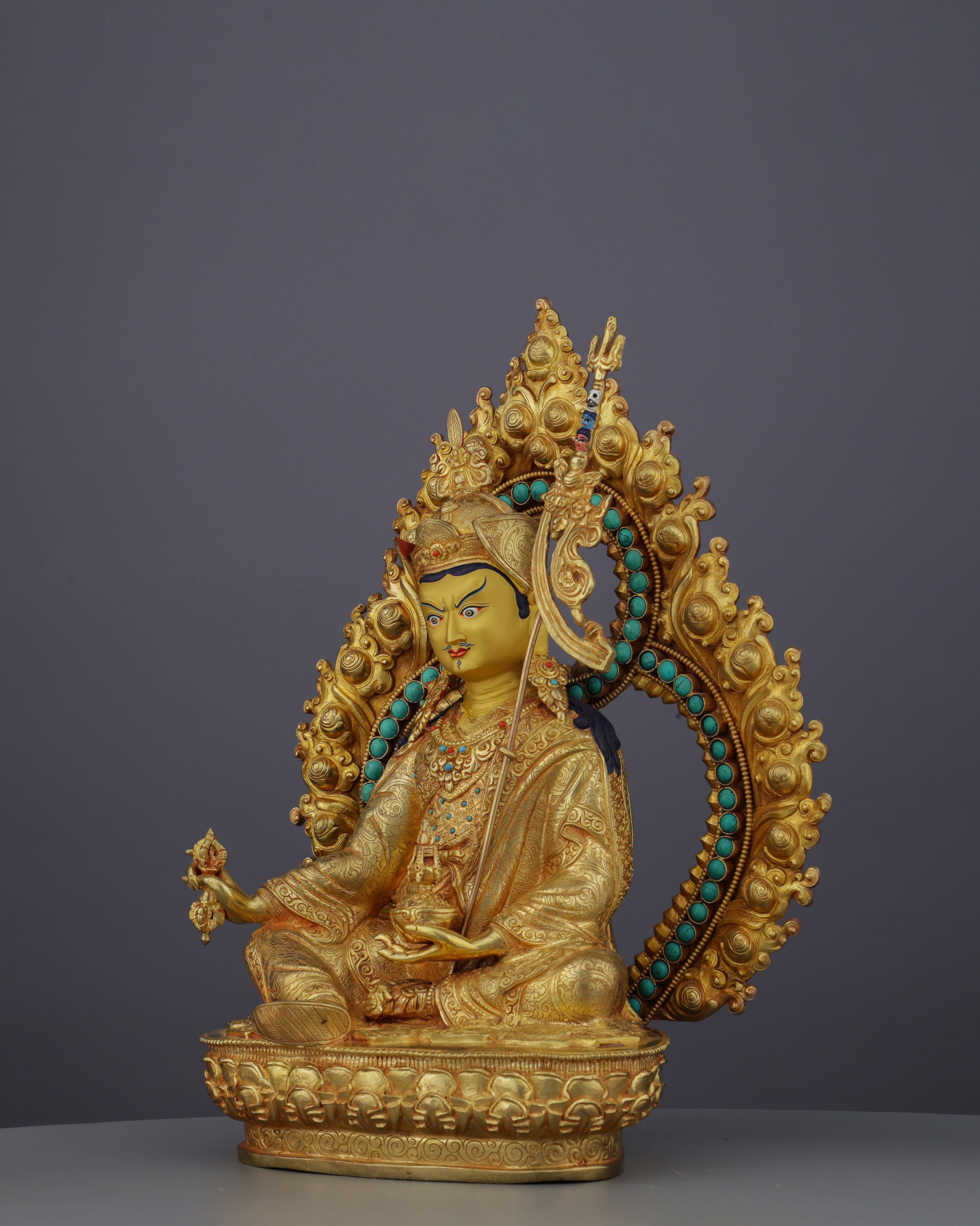 Timeless Treasure | Majestic Nepalese Guru Rinpoche Statue - The Second Buddha's Divine Presence