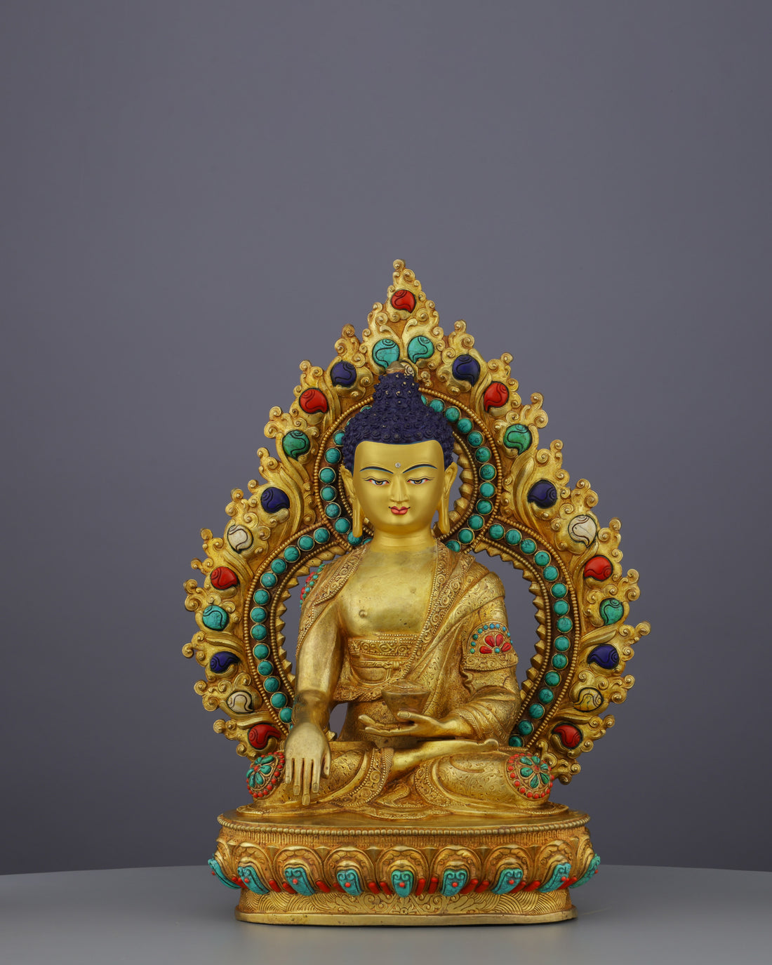 Enlightened Splendor | Exquisite Nepalese Sakyamuni Buddha Statue - The Awakened One's Timeless Grace - Handcrafted Buddhist Statue