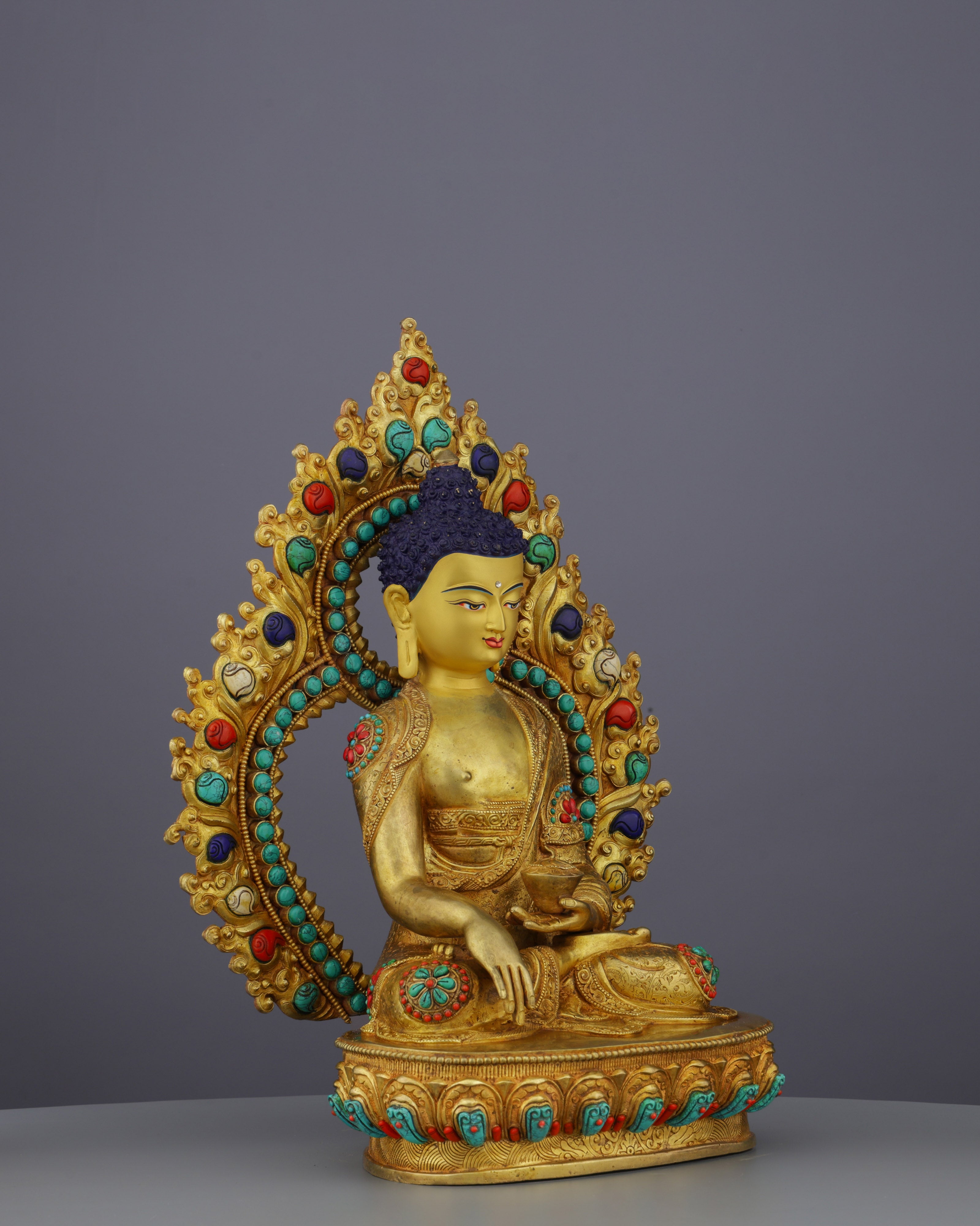 Enlightened Splendor | Exquisite Nepalese Sakyamuni Buddha Statue - The Awakened One's Timeless Grace