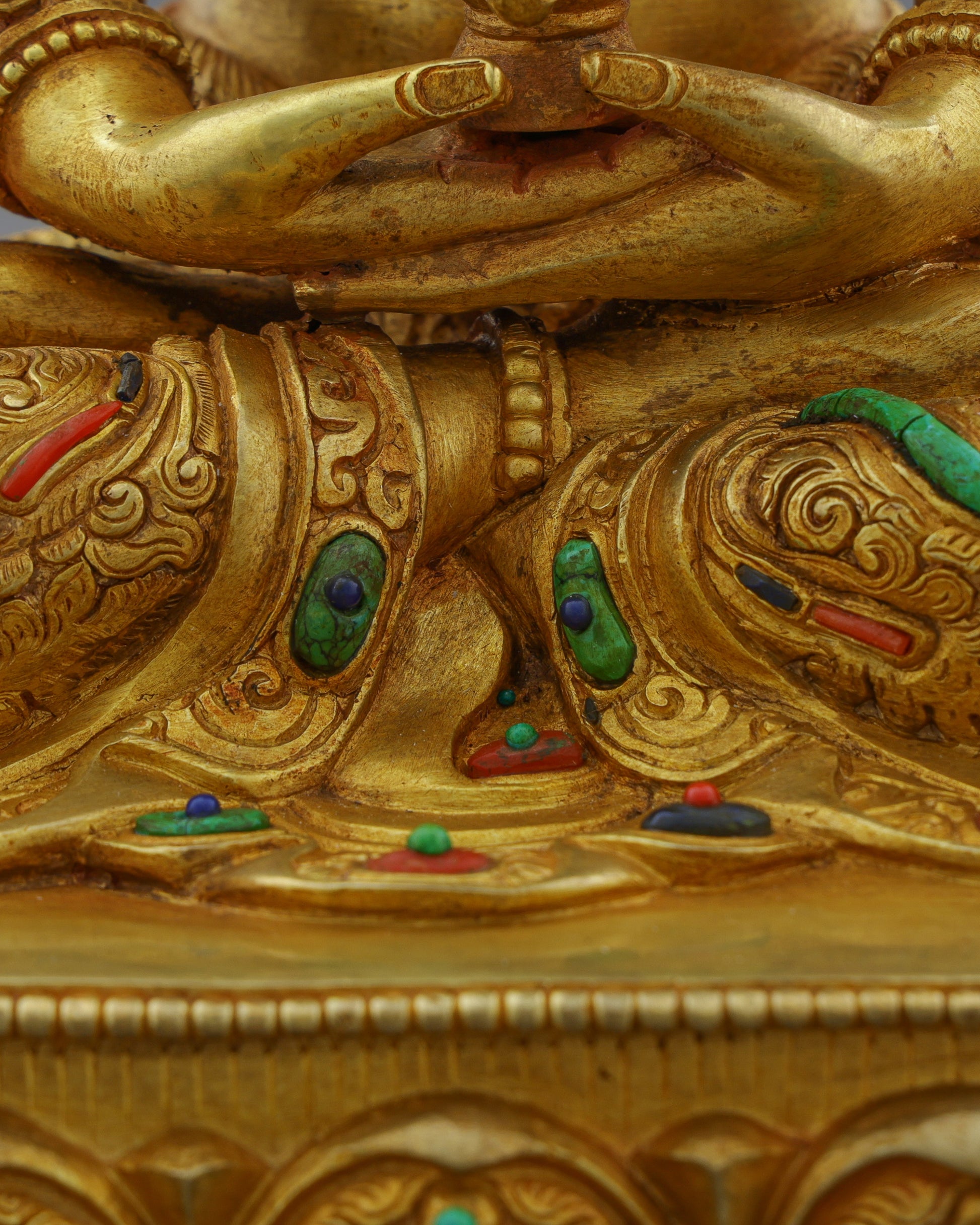 Eternal Radiance | Nepalese Handcrafted 24K Gold Gilded Amitayus Statue – A Masterpiece of Longevity and Wisdom - Authentic Handcrafted Statue