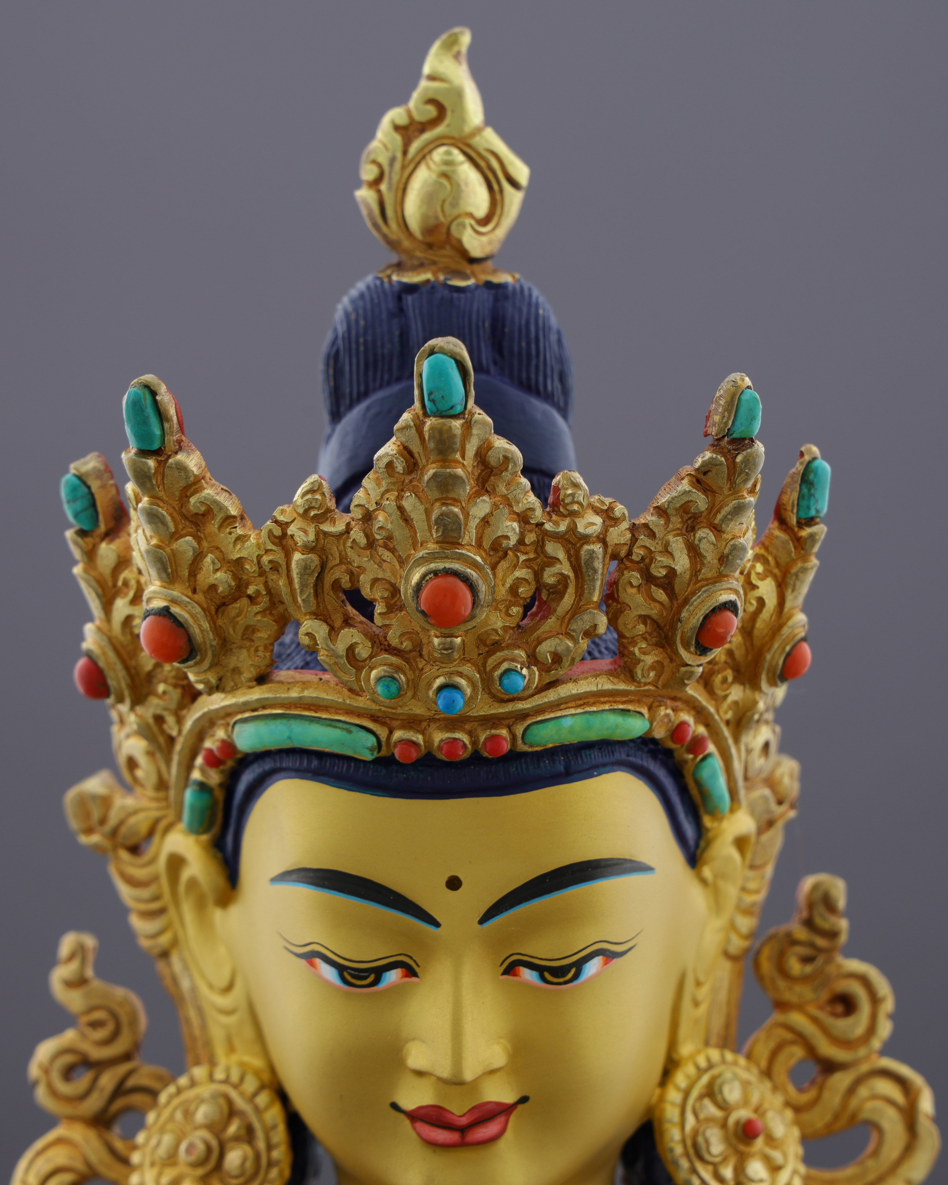 Eternal Radiance | Nepalese Handcrafted 24K Gold Gilded Amitayus Statue – A Masterpiece of Longevity and Wisdom