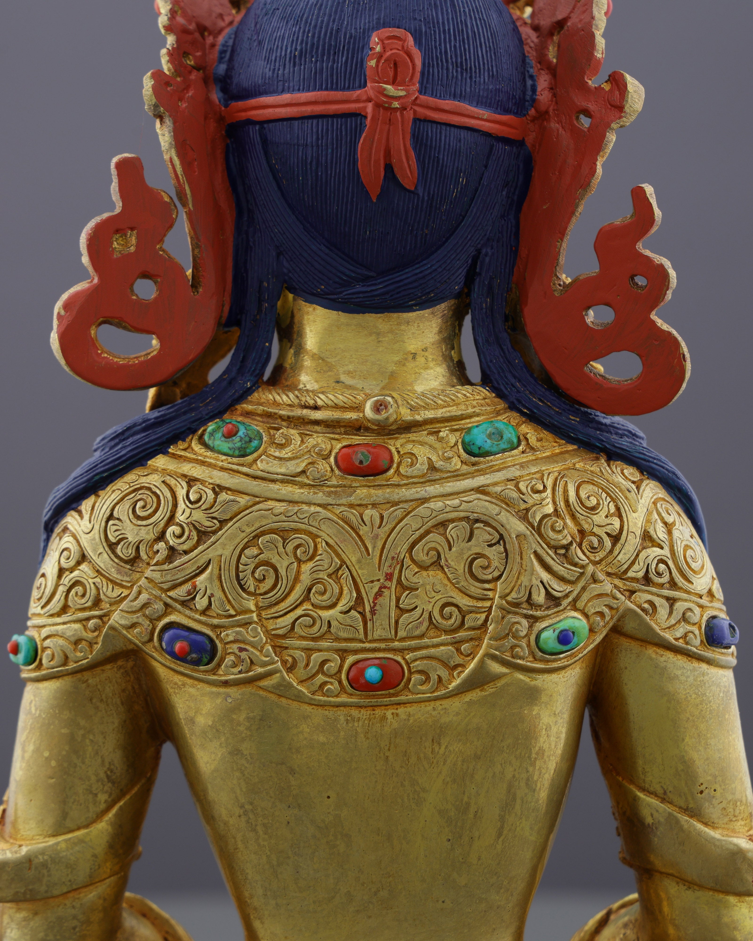 Eternal Radiance | Nepalese Handcrafted 24K Gold Gilded Amitayus Statue – A Masterpiece of Longevity and Wisdom