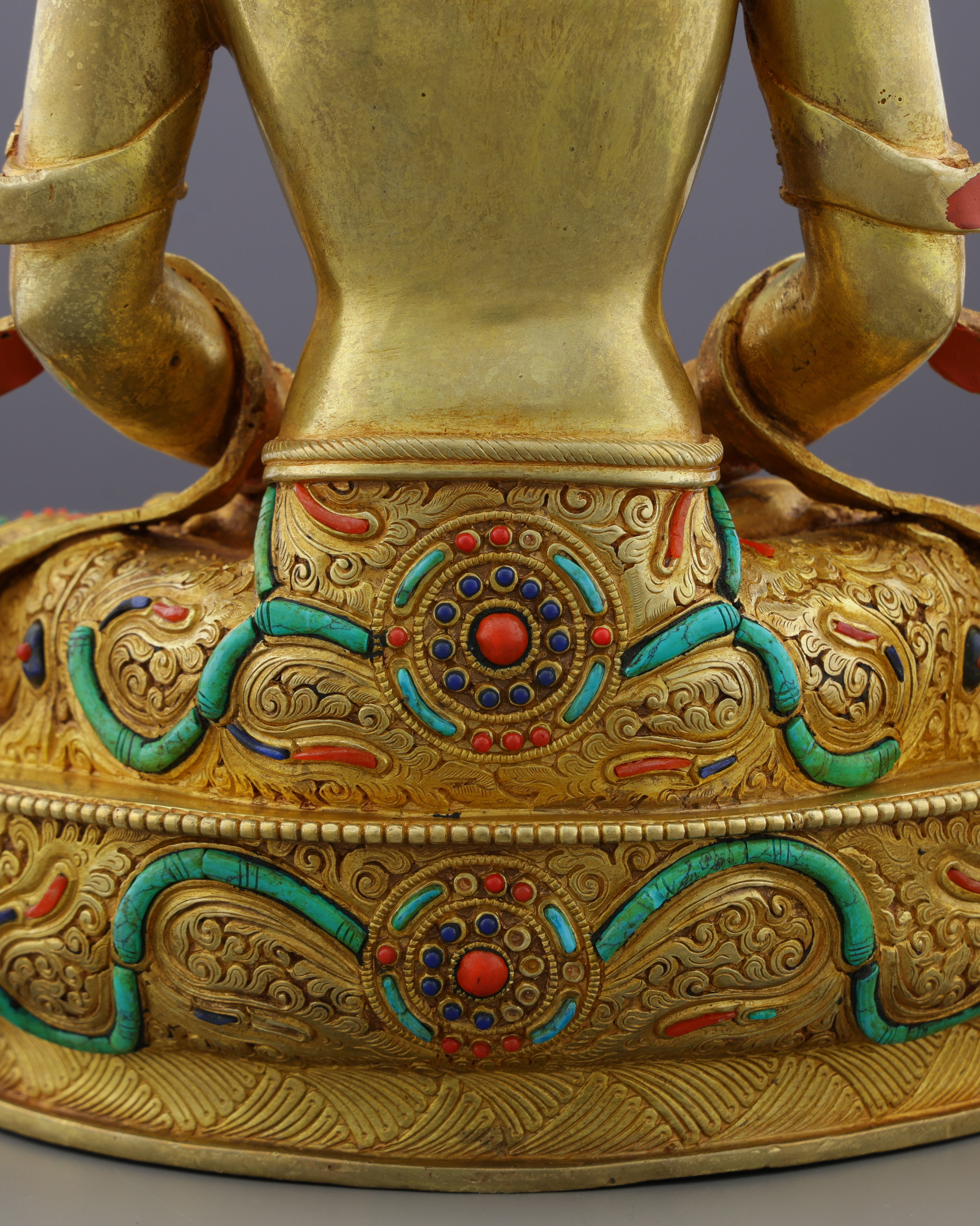 Eternal Radiance | Nepalese Handcrafted 24K Gold Gilded Amitayus Statue – A Masterpiece of Longevity and Wisdom