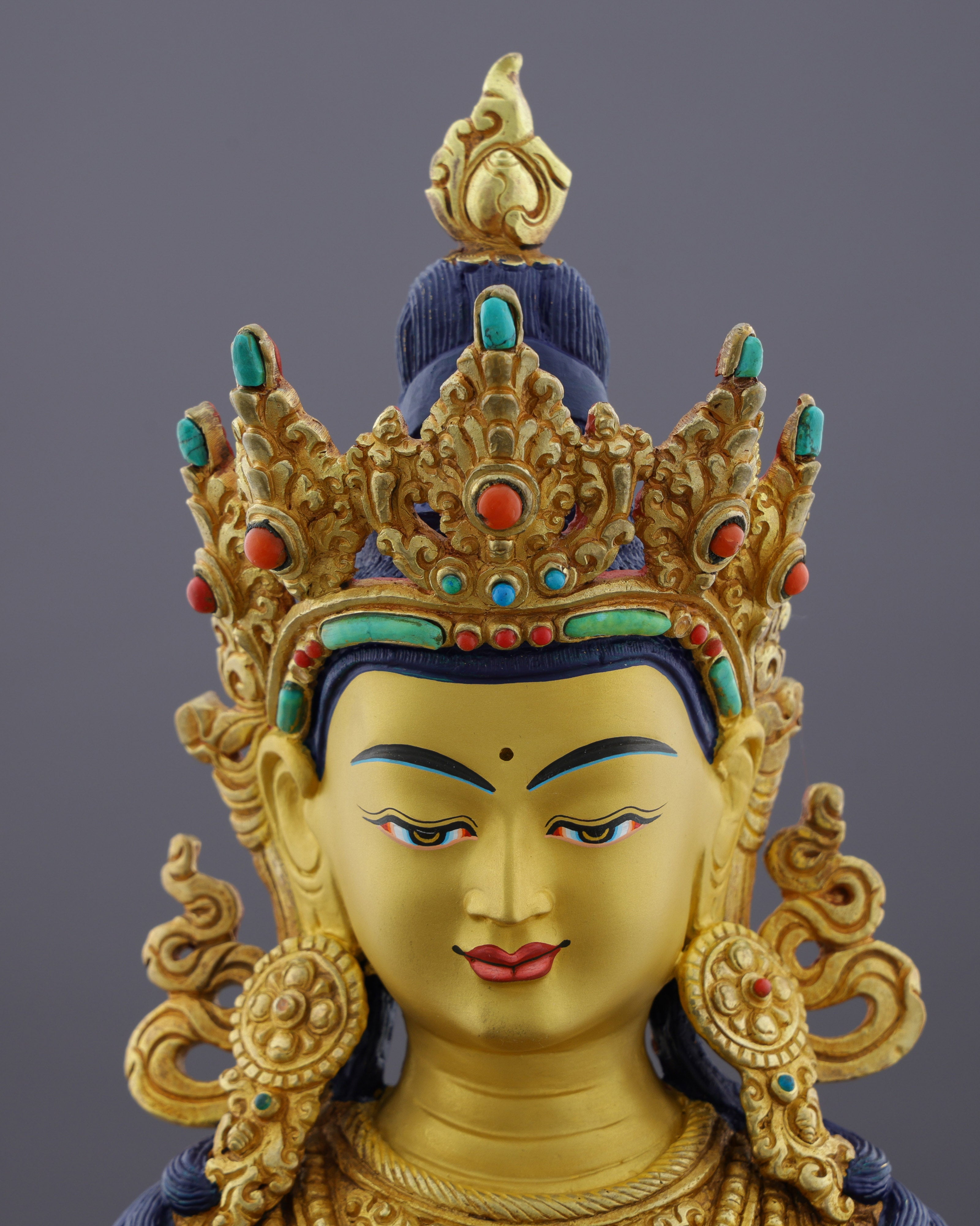 Eternal Radiance | Nepalese Handcrafted 24K Gold Gilded Amitayus Statue – A Masterpiece of Longevity and Wisdom