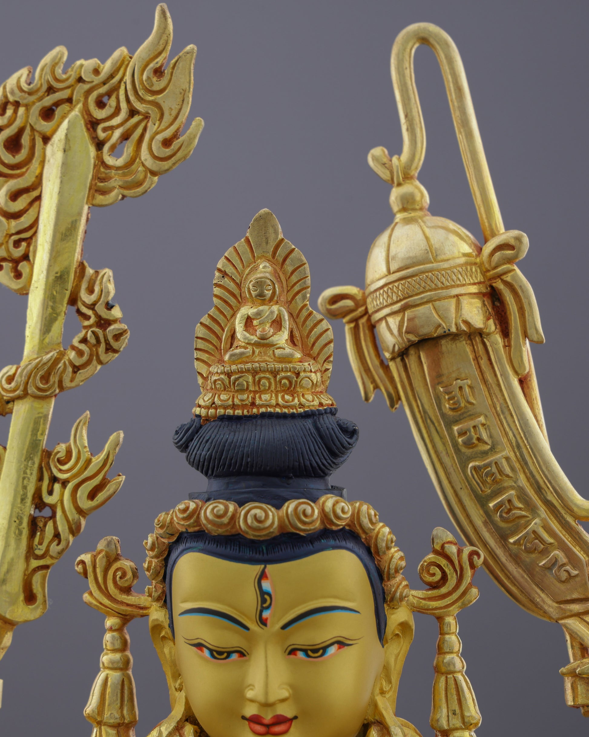 Divine Compassion in Gold | Nepalese Handcrafted 24K Gilded Cundi Bodhisattva – Guardian of Protection and Wisdom - Authentic Handcrafted Statue
