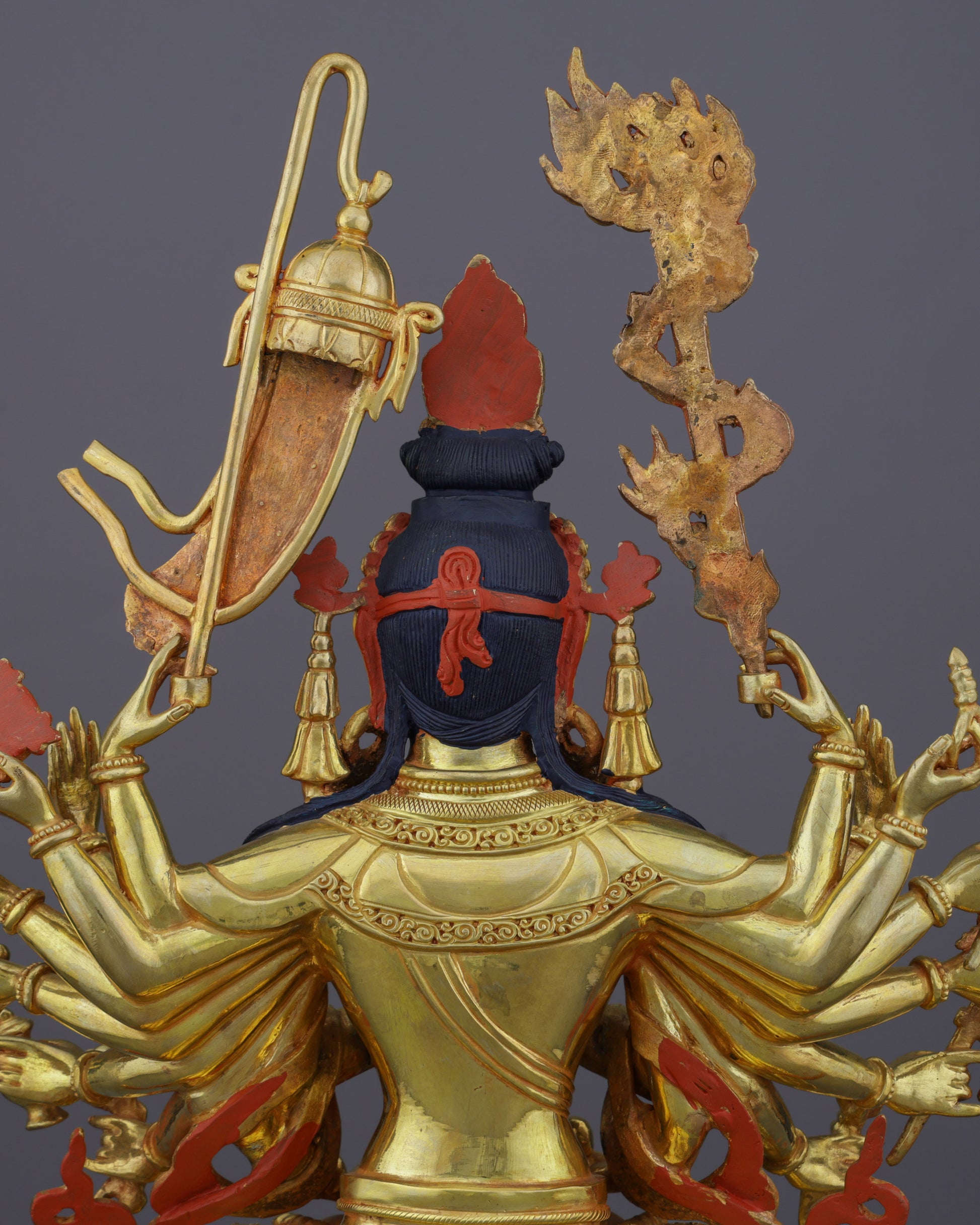 Divine Compassion in Gold | Nepalese Handcrafted 24K Gilded Cundi Bodhisattva – Guardian of Protection and Wisdom - Authentic Handcrafted Statue