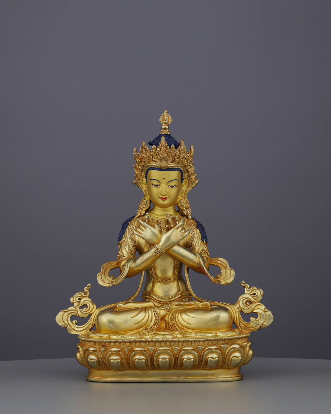 Primordial Wisdom Embodied | Nepalese Handcrafted 24K Gold Gilded Vajradhara – Supreme Buddha of Tantric Enlightenment - Handcrafted Buddhist Statue