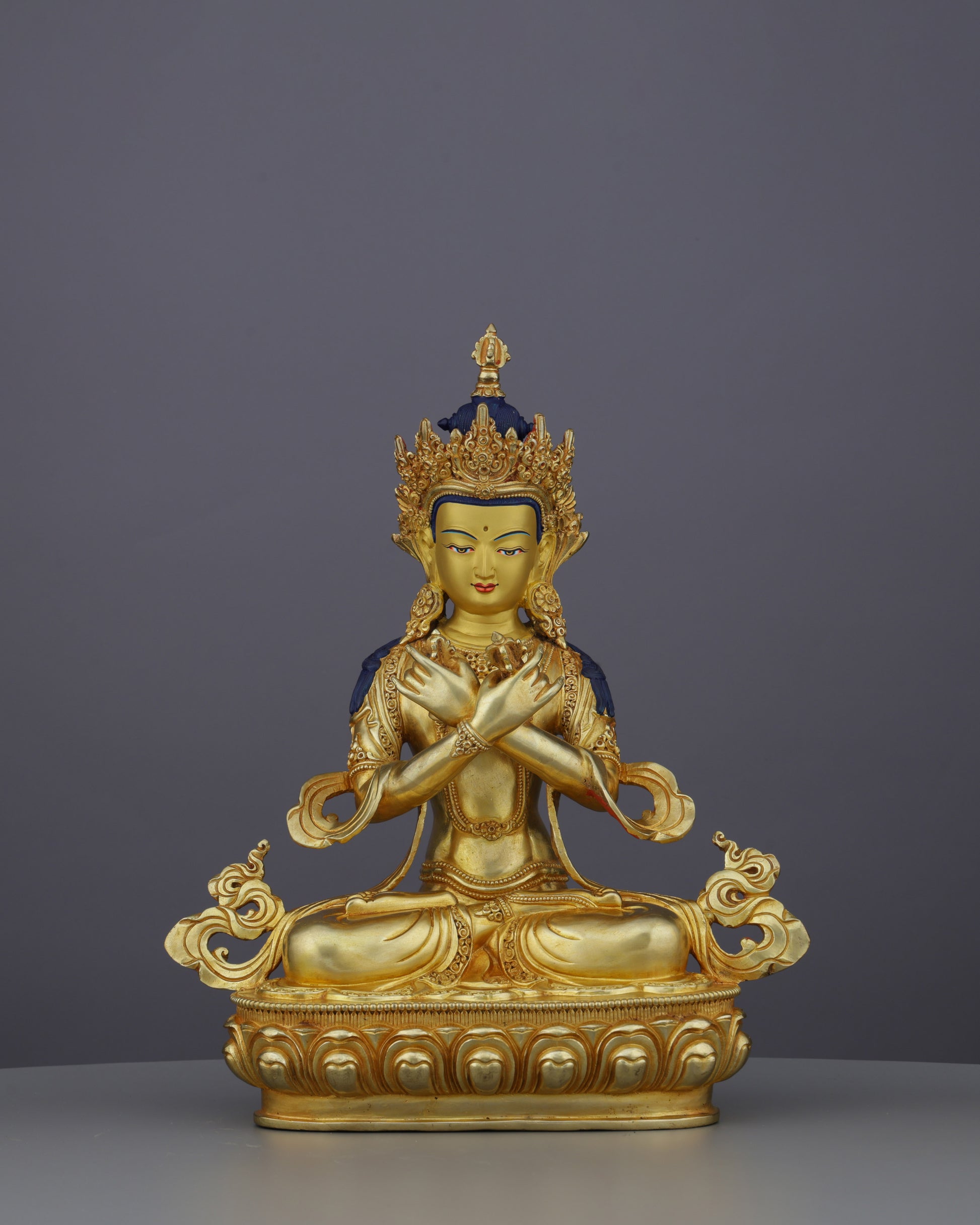 Primordial Wisdom Embodied | Nepalese Handcrafted 24K Gold Gilded Vajradhara – Supreme Buddha of Tantric Enlightenment - Authentic Handcrafted Statue