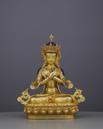 Primordial Wisdom Embodied | Nepalese Handcrafted 24K Gold Gilded Vajradhara – Supreme Buddha of Tantric Enlightenment
