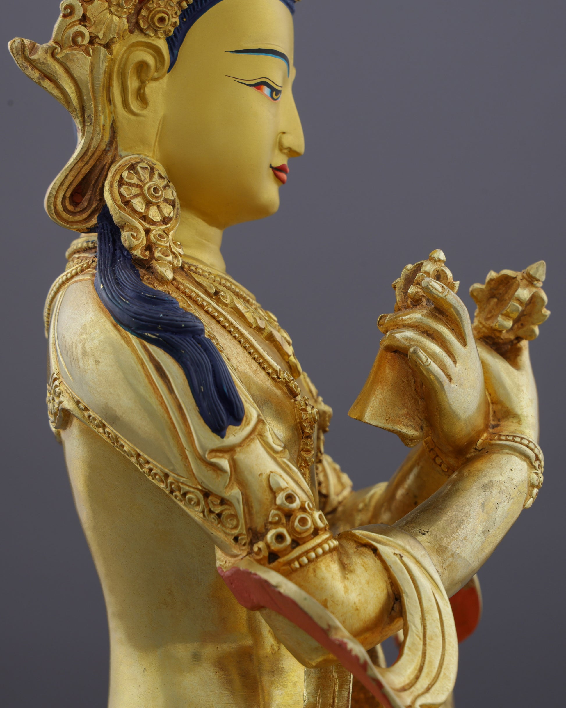 Primordial Wisdom Embodied | Nepalese Handcrafted 24K Gold Gilded Vajradhara – Supreme Buddha of Tantric Enlightenment - Authentic Handcrafted Statue