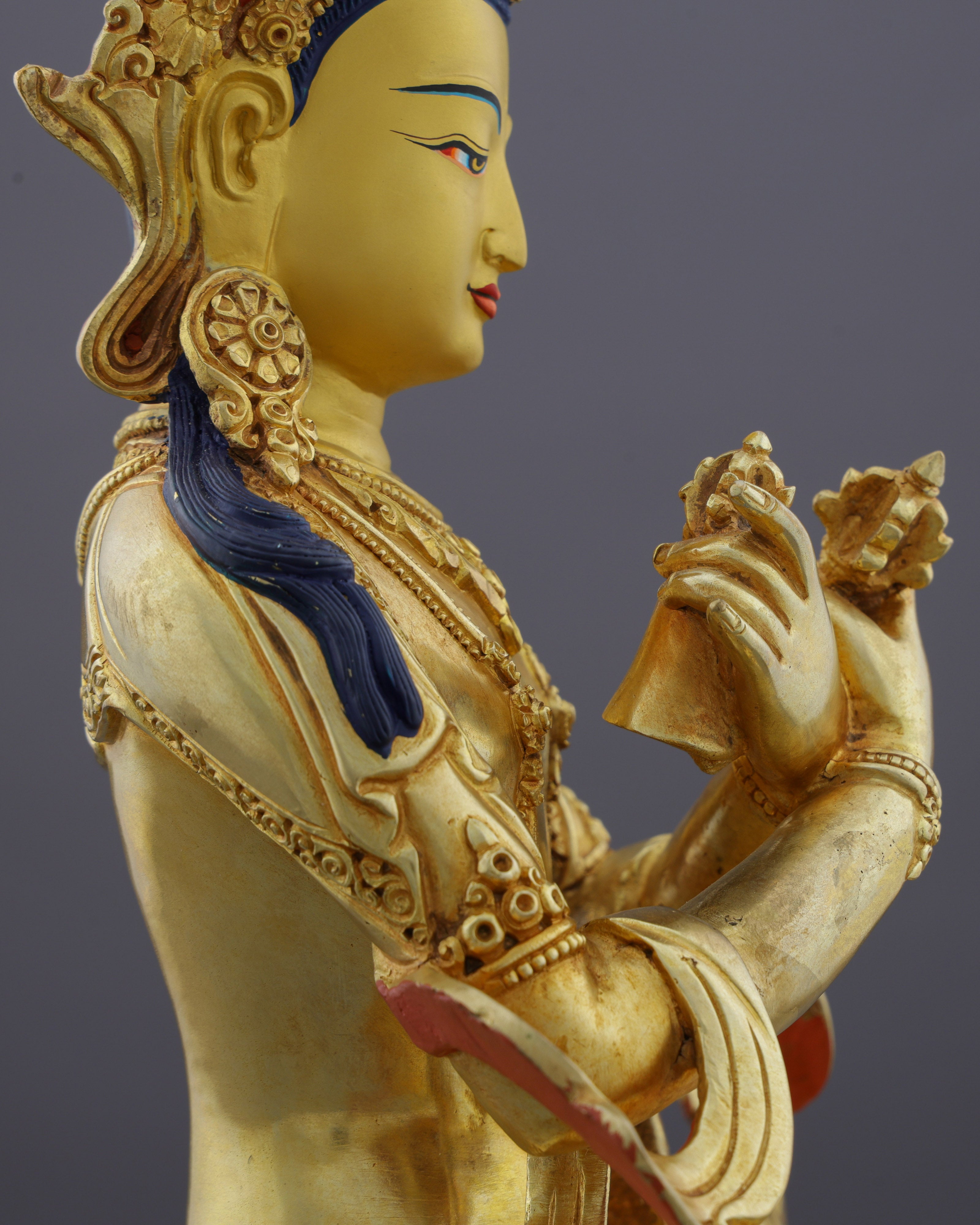 Primordial Wisdom Embodied | Nepalese Handcrafted 24K Gold Gilded Vajradhara – Supreme Buddha of Tantric Enlightenment