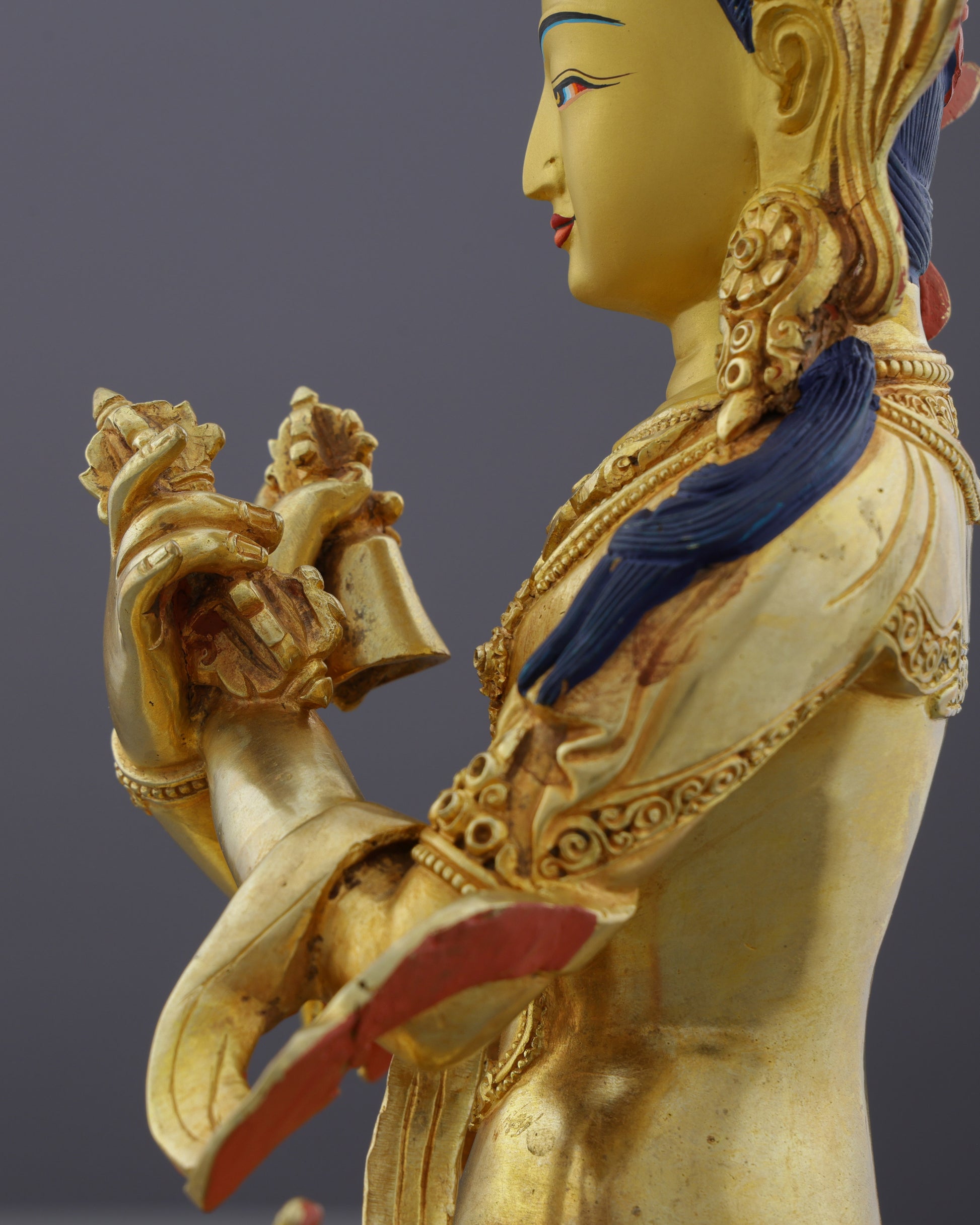 Primordial Wisdom Embodied | Nepalese Handcrafted 24K Gold Gilded Vajradhara – Supreme Buddha of Tantric Enlightenment - Authentic Handcrafted Statue